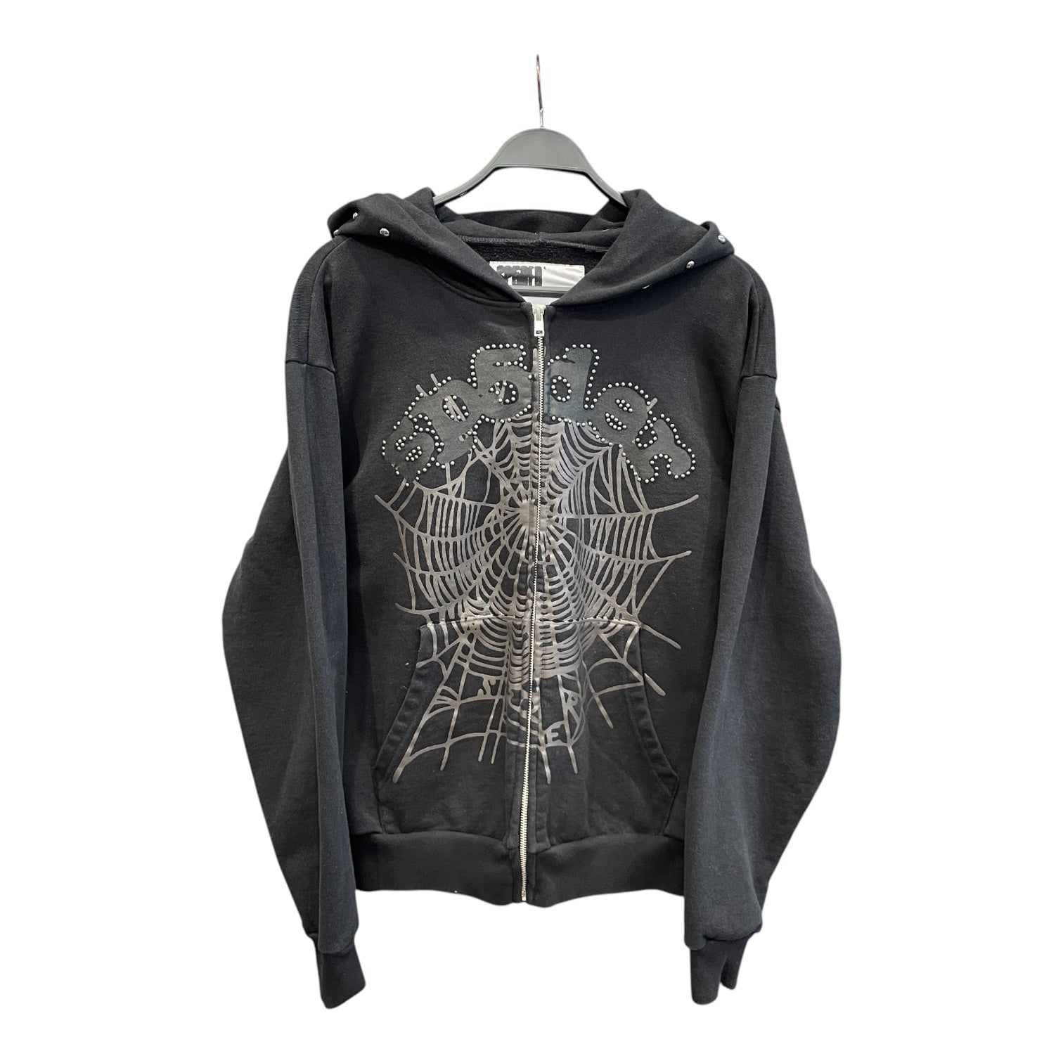 Sp5der/Zip Up Hoodie/M/Cotton/BLK/Black sp5der zip up hoodie view 1