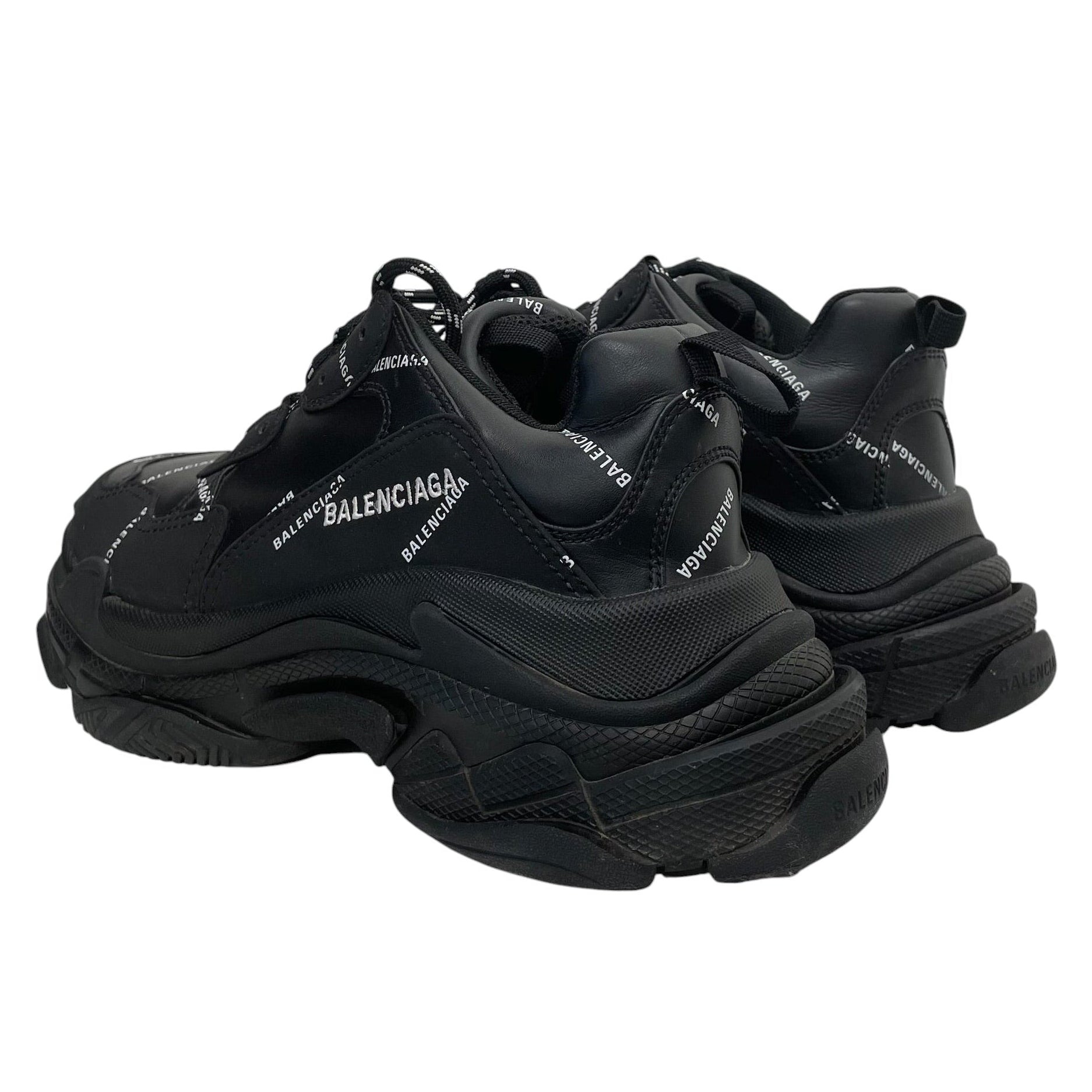 BALENCIAGA/Low-Sneakers/US 7/All Over Print/BLK/triple s logo all over view 2