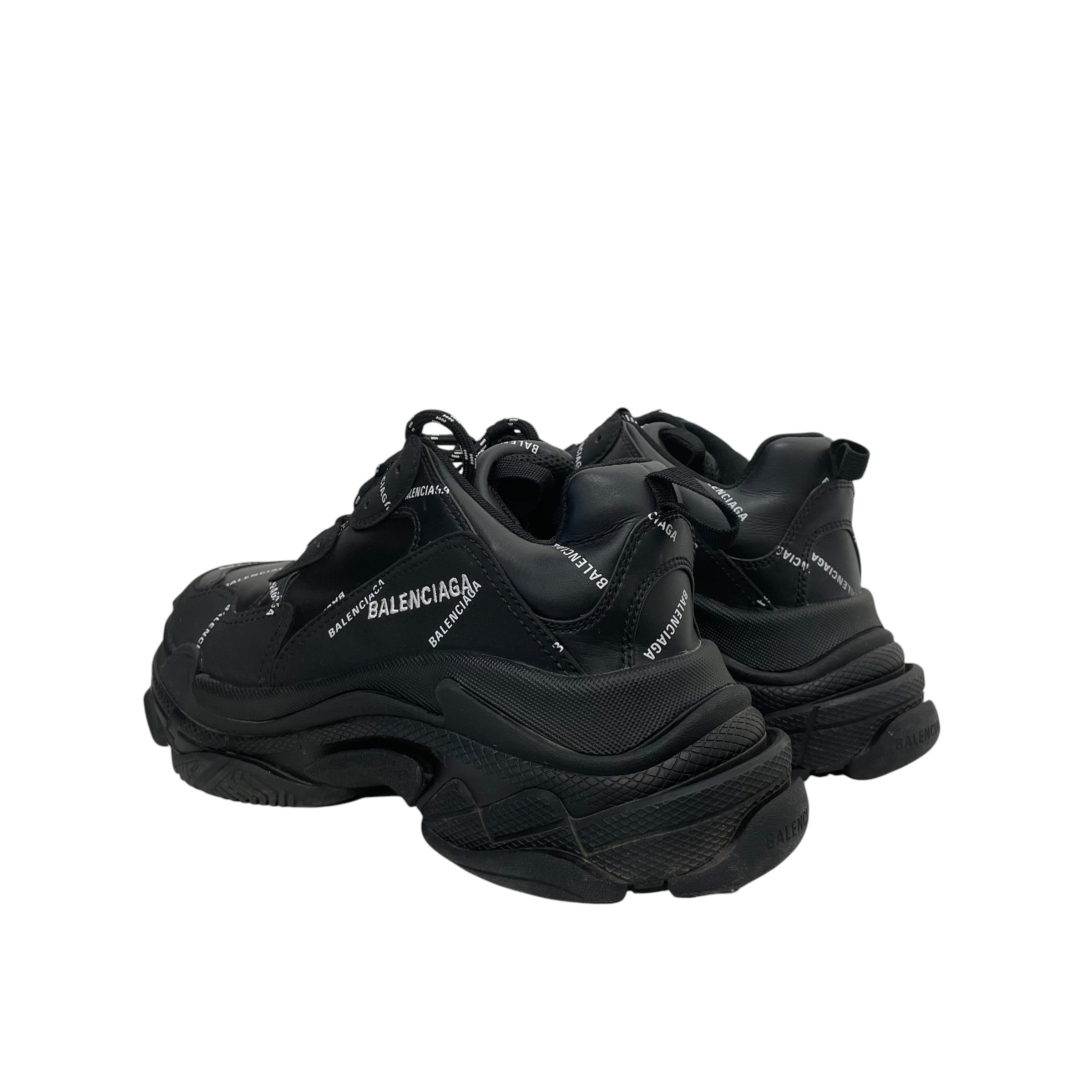 BALENCIAGA/Low-Sneakers/US 7/All Over Print/BLK/triple s logo all over view 2