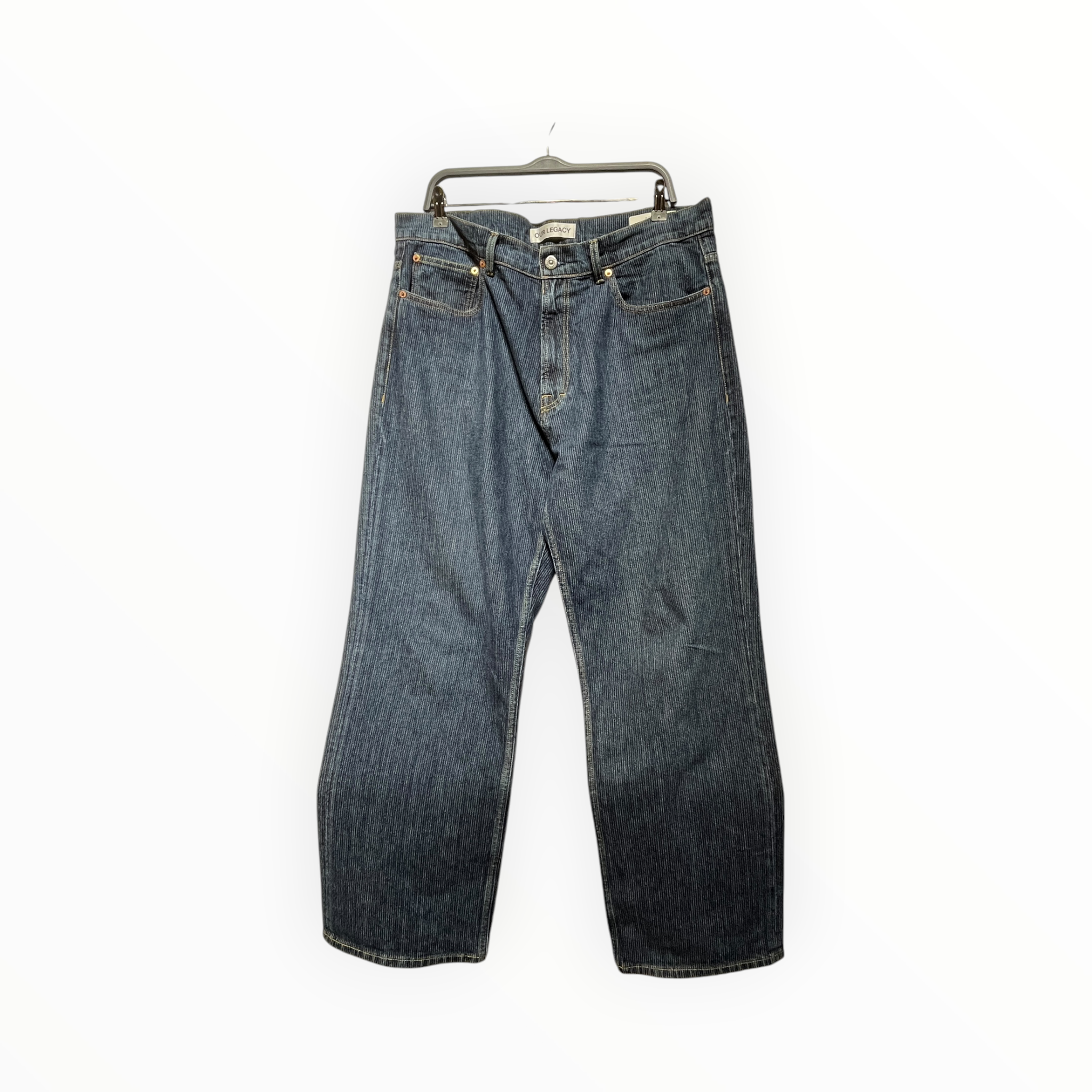 OUR LEGACY/Straight Pants/36/Cotton/NVY/Stripe/TRANSLUCENT BACK TAG view 1