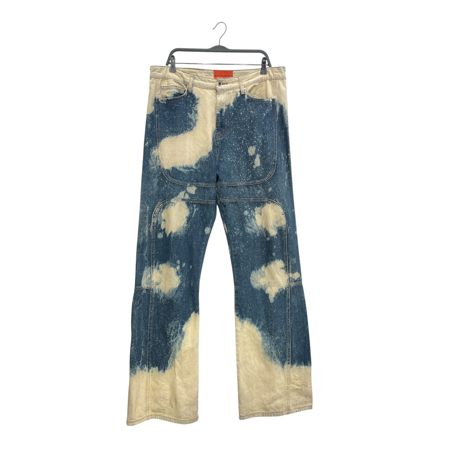 WHO DECIDES WAR/Pants/36/Denim/BLU/All Over Print/acid wash design all over view 1