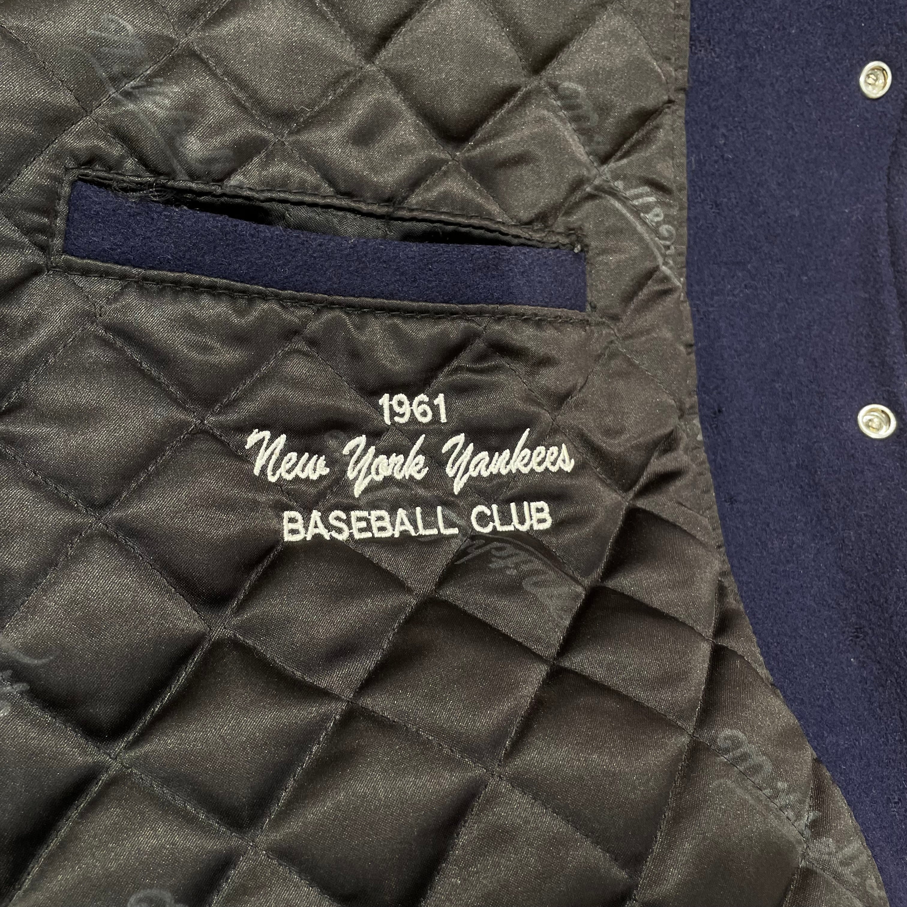 Vintage/Baseball Jkt/52/Wool/NVY/YANKEES 1961 view 5