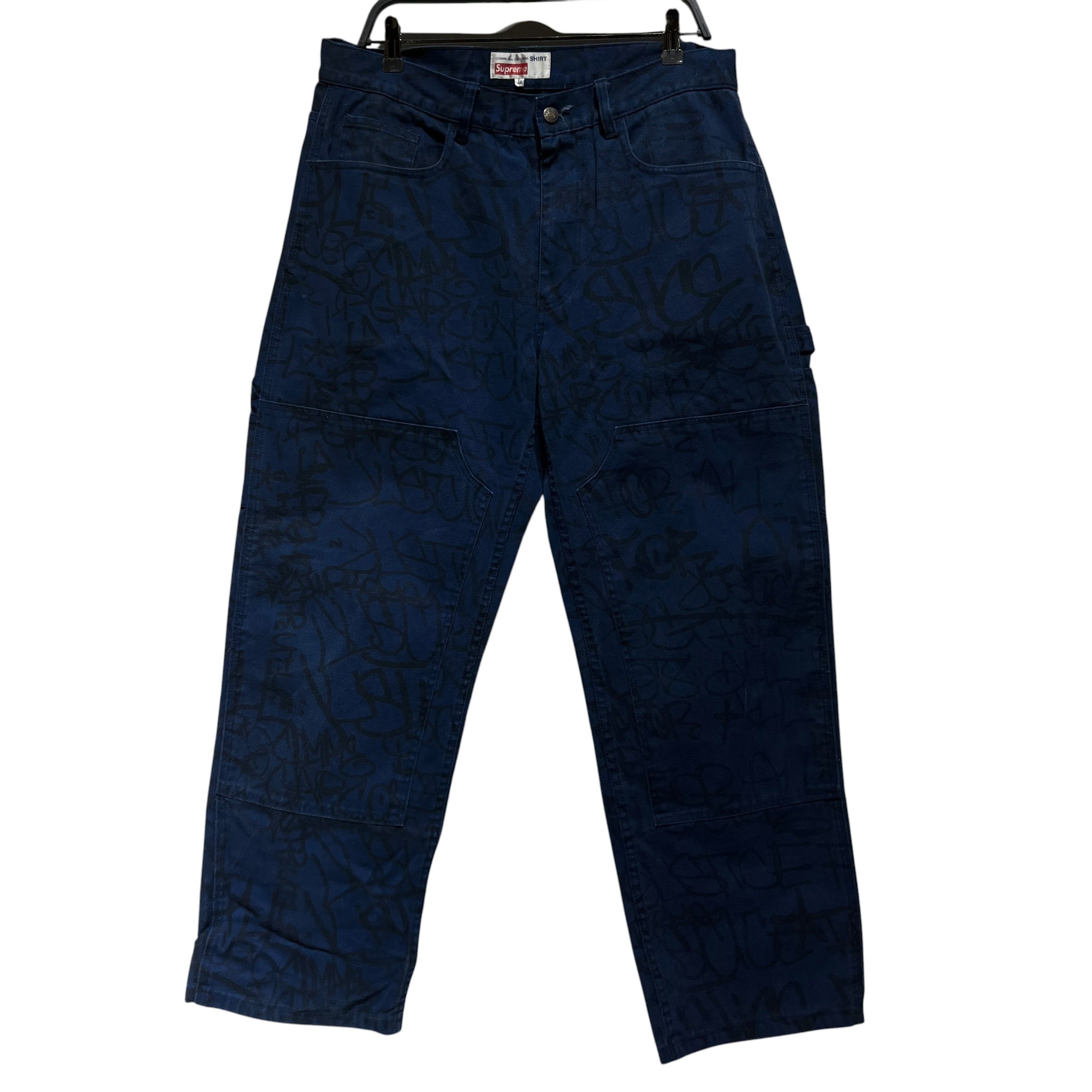 COMME des GARCONS SHIRT/Supreme/Carpenter Pants/34/Denim/NVY/All Over Print/ view 1