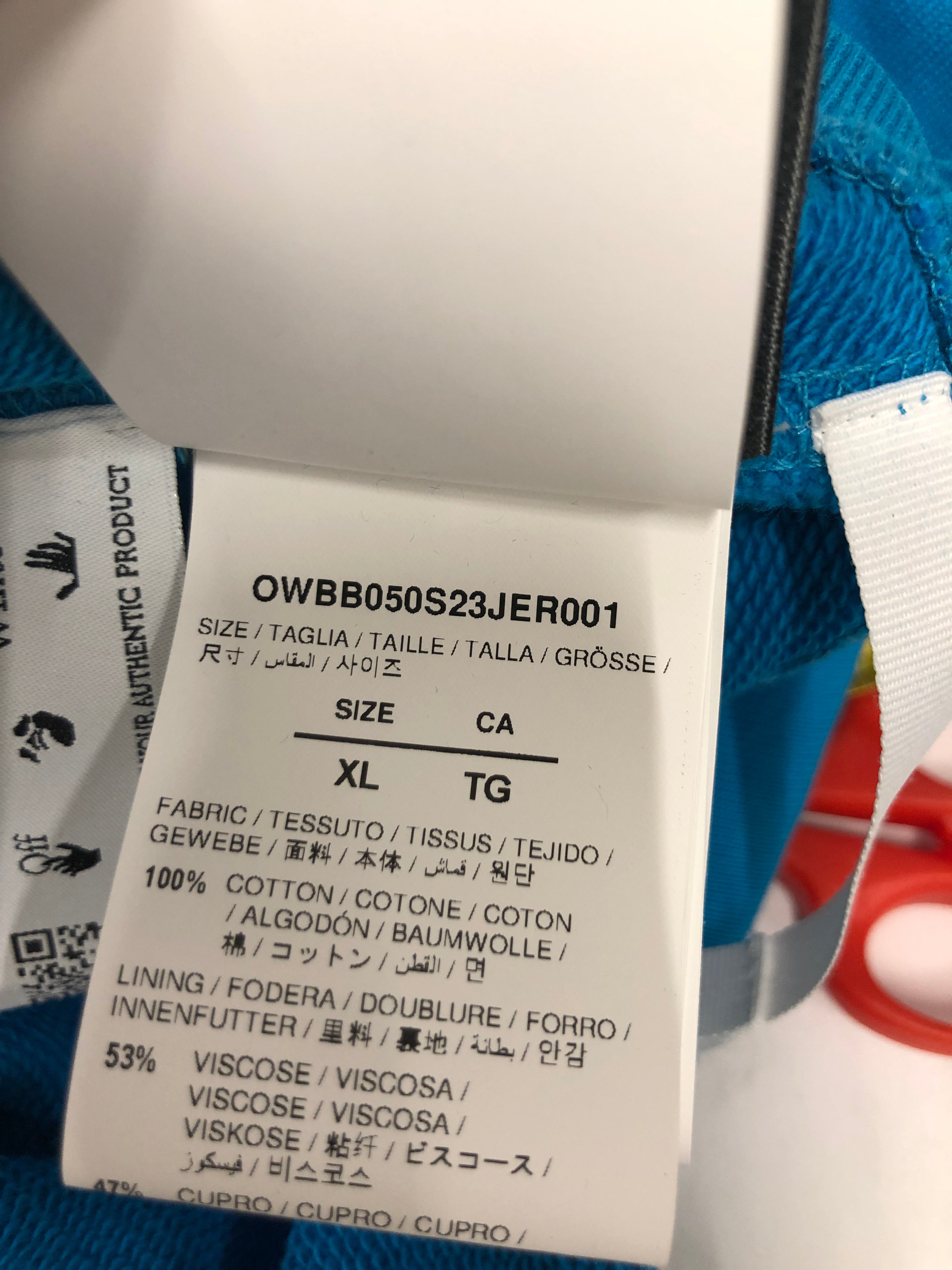 OFF-WHITE/Hoodie/M/Cotton/BLU/Off White Cropped Hoodie (W) view 8