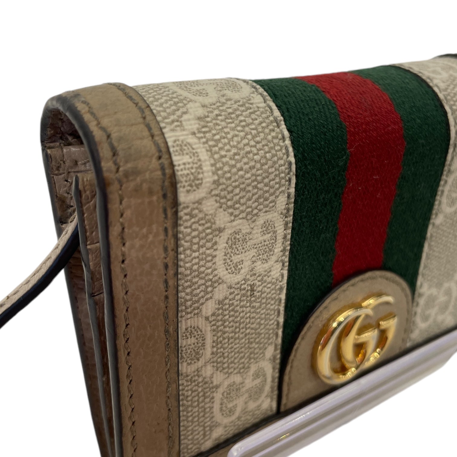 GUCCI/Bifold Wallet/Stripe/Cotton/WHT/OPHIDIA view 6