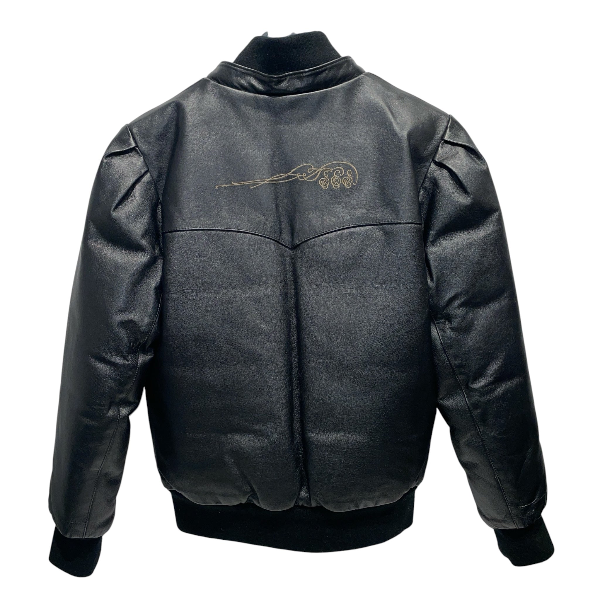686/Leather Jkt/M/Leather/BLK/Black Leather Bomber Jacket view 2