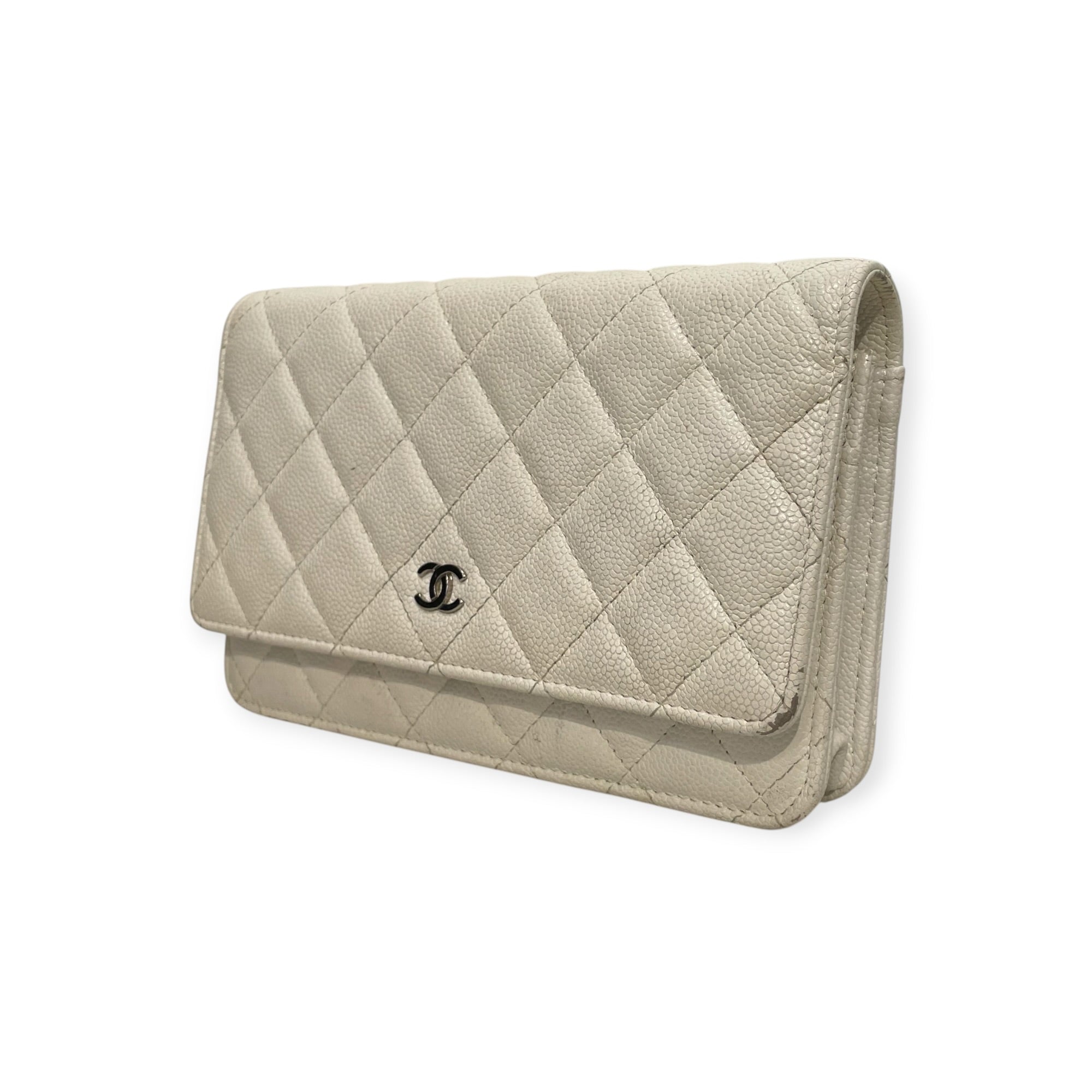CHANEL/Cross Body Bag/Leather/WHT/CLASSIC MINI FLAP view 5