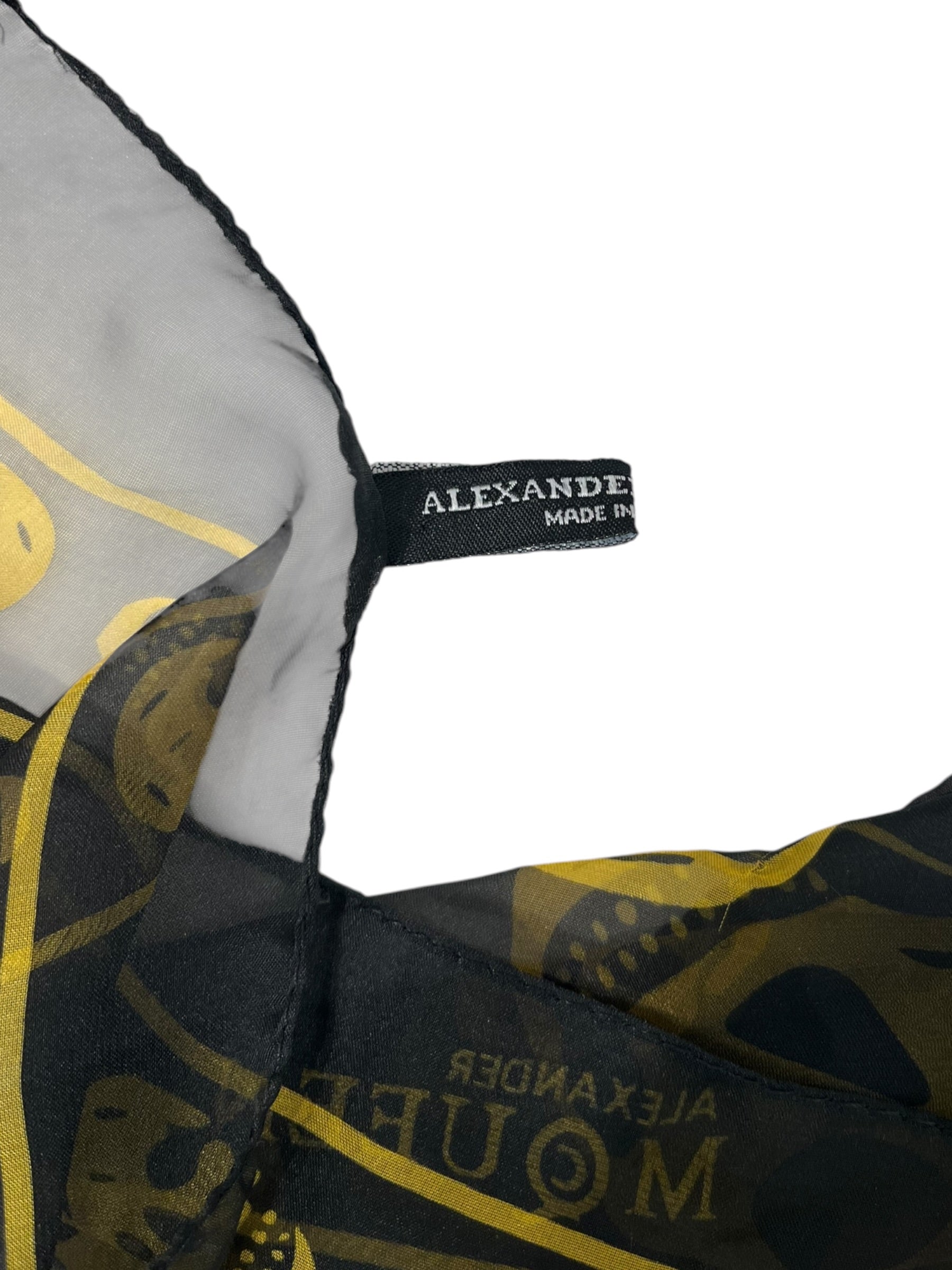 Alexander McQueen/Scarf/All Over Print/Silk/YEL/L's/SKULLS view 4