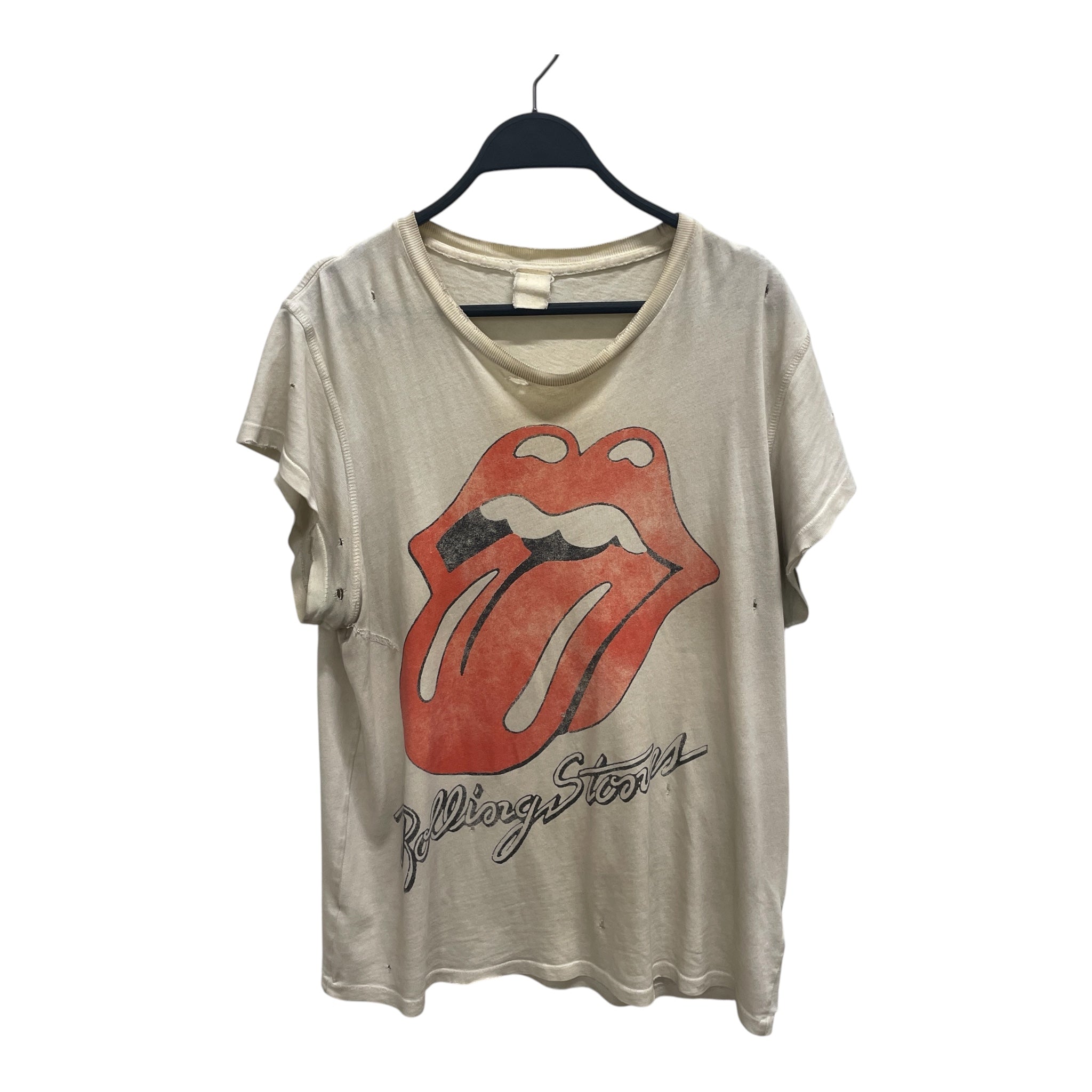Vintage/T-Shirt/M/Cotton/WHT/ROLLING STONE LOGO view 1