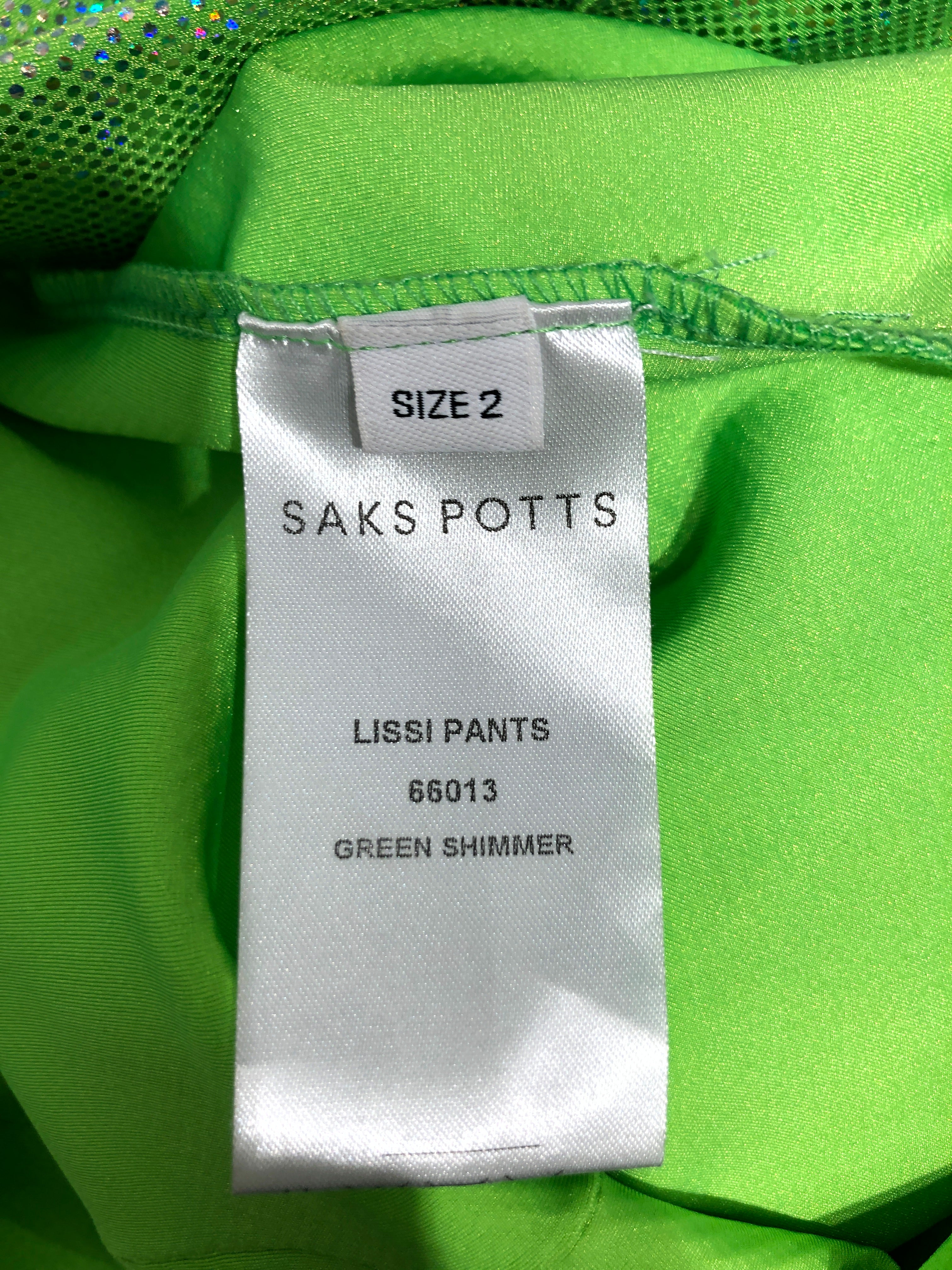 SAKS POTTS/Wide Leg Pants/2/All Over Print/GRN/LISSI SHIMMER PANT view 4