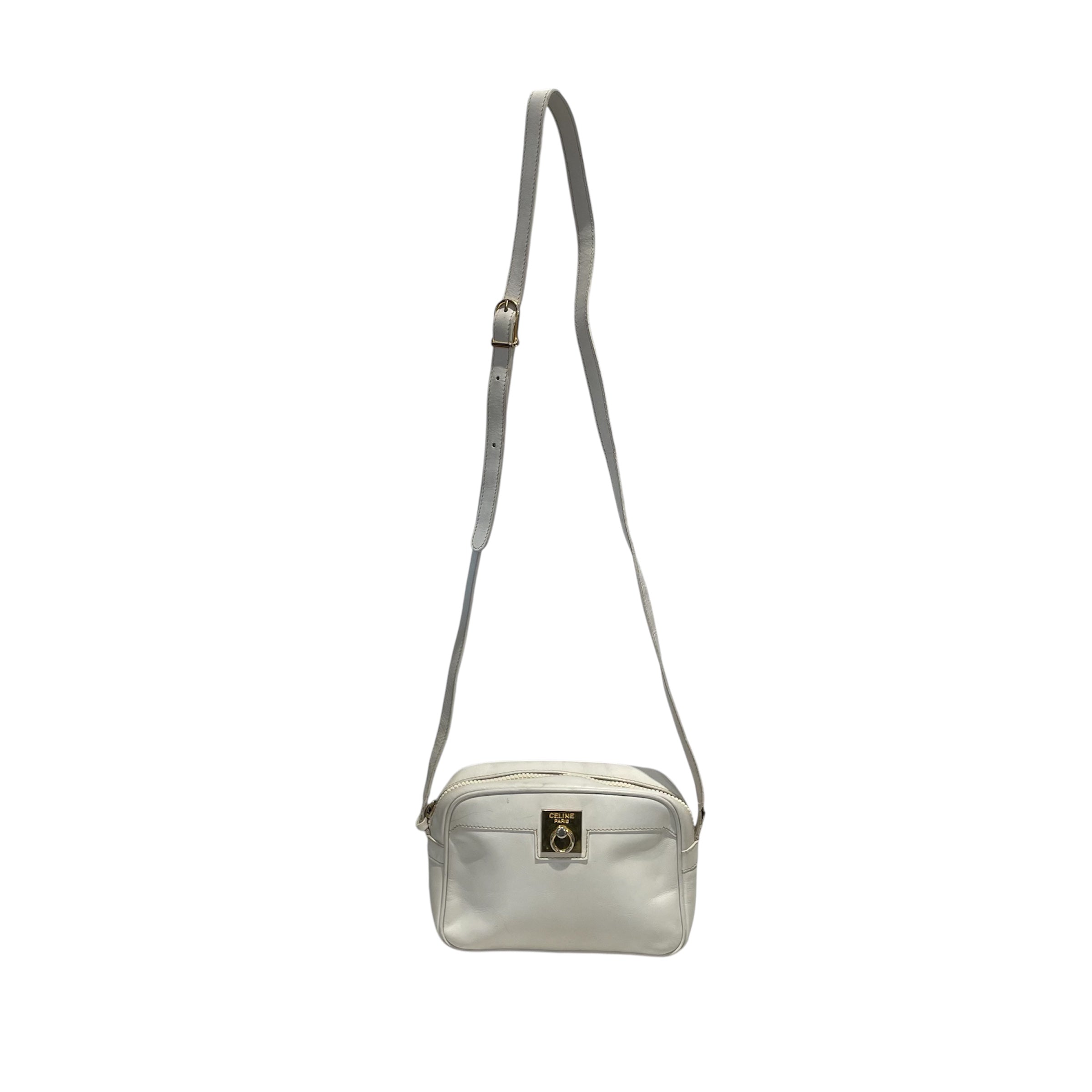CELINE/Cross Body Bag/Leather/WHT/LEATHER BAG view 1