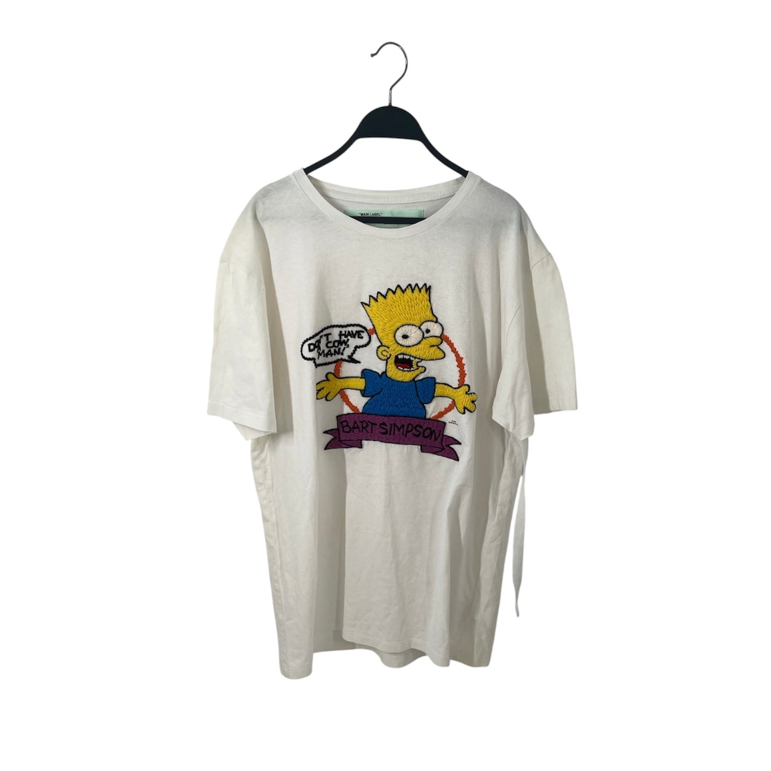 OFF-WHITE/T-Shirt/XL/Cotton/WHT/BART SIMPSON/PNK ARROW BACK view 1