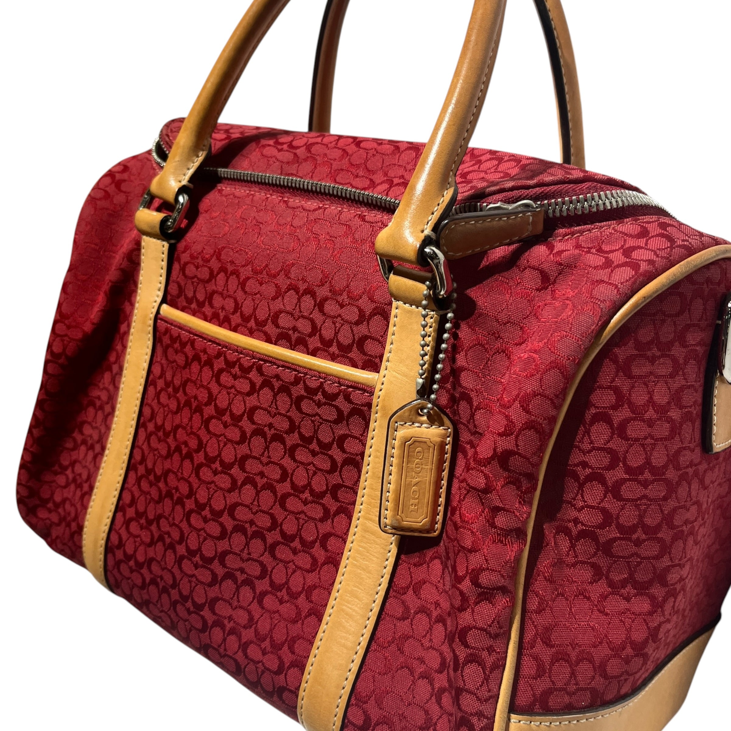 COACH/Boston Bag/Monogram/Cotton/RED/vintage red mini duffle view 6