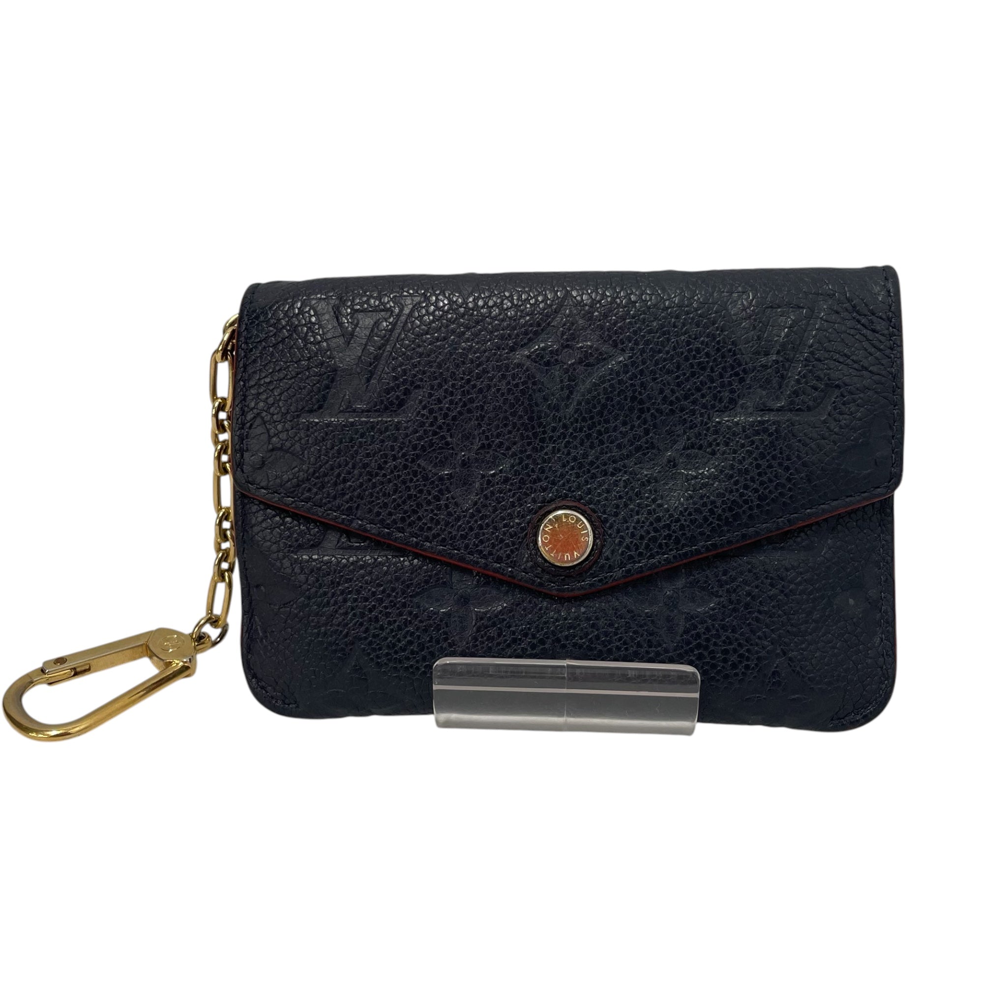 LOUIS VUITTON/Wallet/Hombre Check/Leather/NVY/L's/Gold hardware view 1
