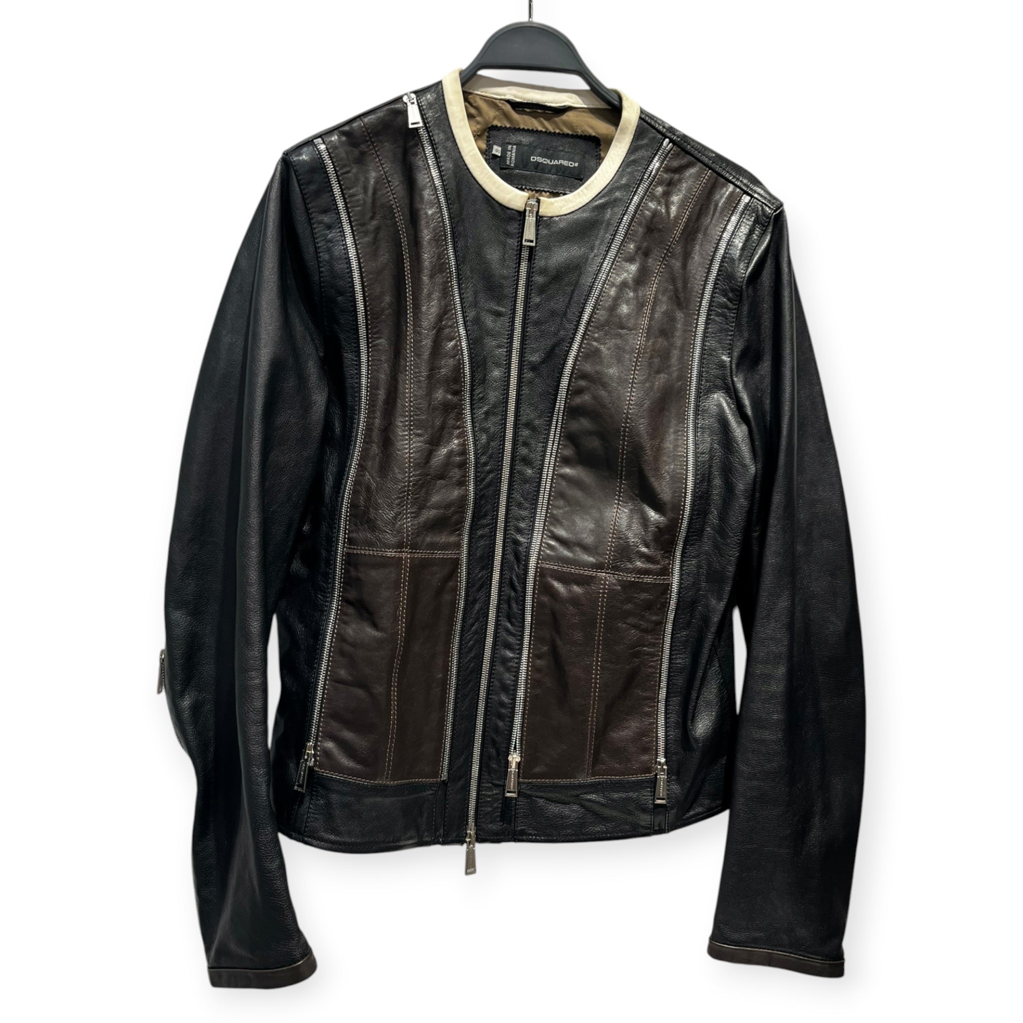 DSQUARED2/Leather Jkt/50/Cowhide/BLK/Moto Multizip SS14 view 1