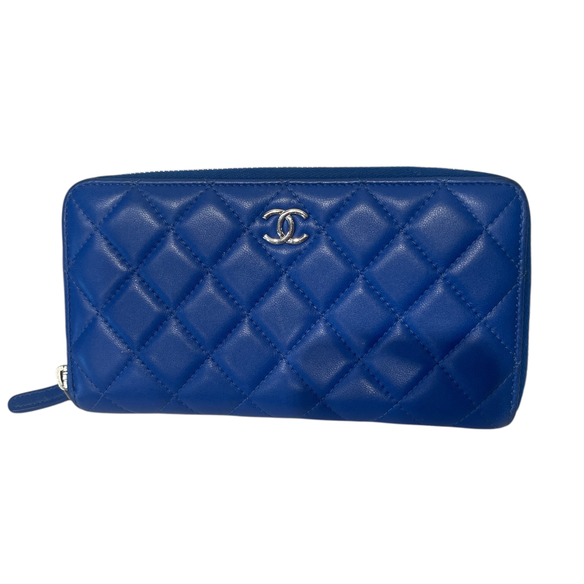 CHANEL/Long Wallet/Leather/BLU/2019 QUILTED/PURPLE LINING view 1