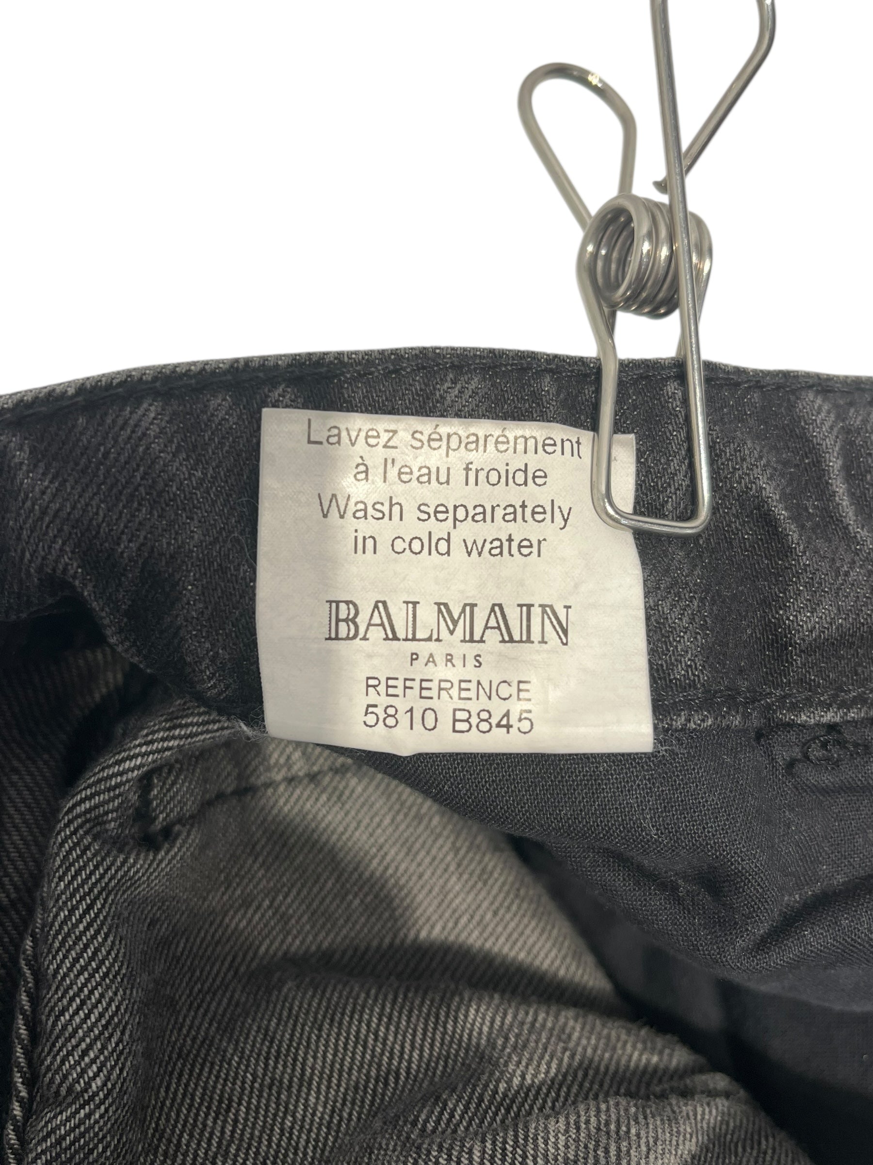 BALMAIN/Skinny Pants/36/Denim/GRY/BLU PAINT SPLATTER view 5