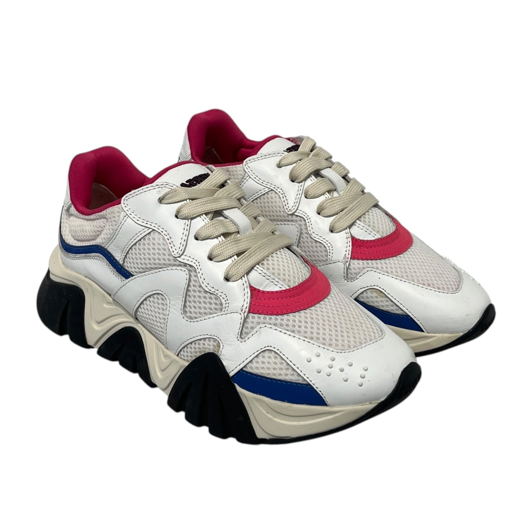 VERSACE/Low-Sneakers/EU 36.5/Leather/WHT/Squalo Pink Blue view 1