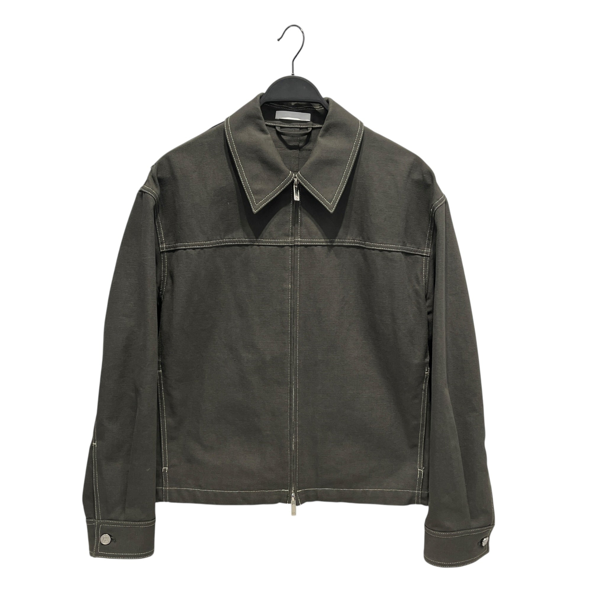 Helmut Lang/Blouson/S/Cotton/GRY/WHT STITCHING/COLLAR/ZIPPER view 1