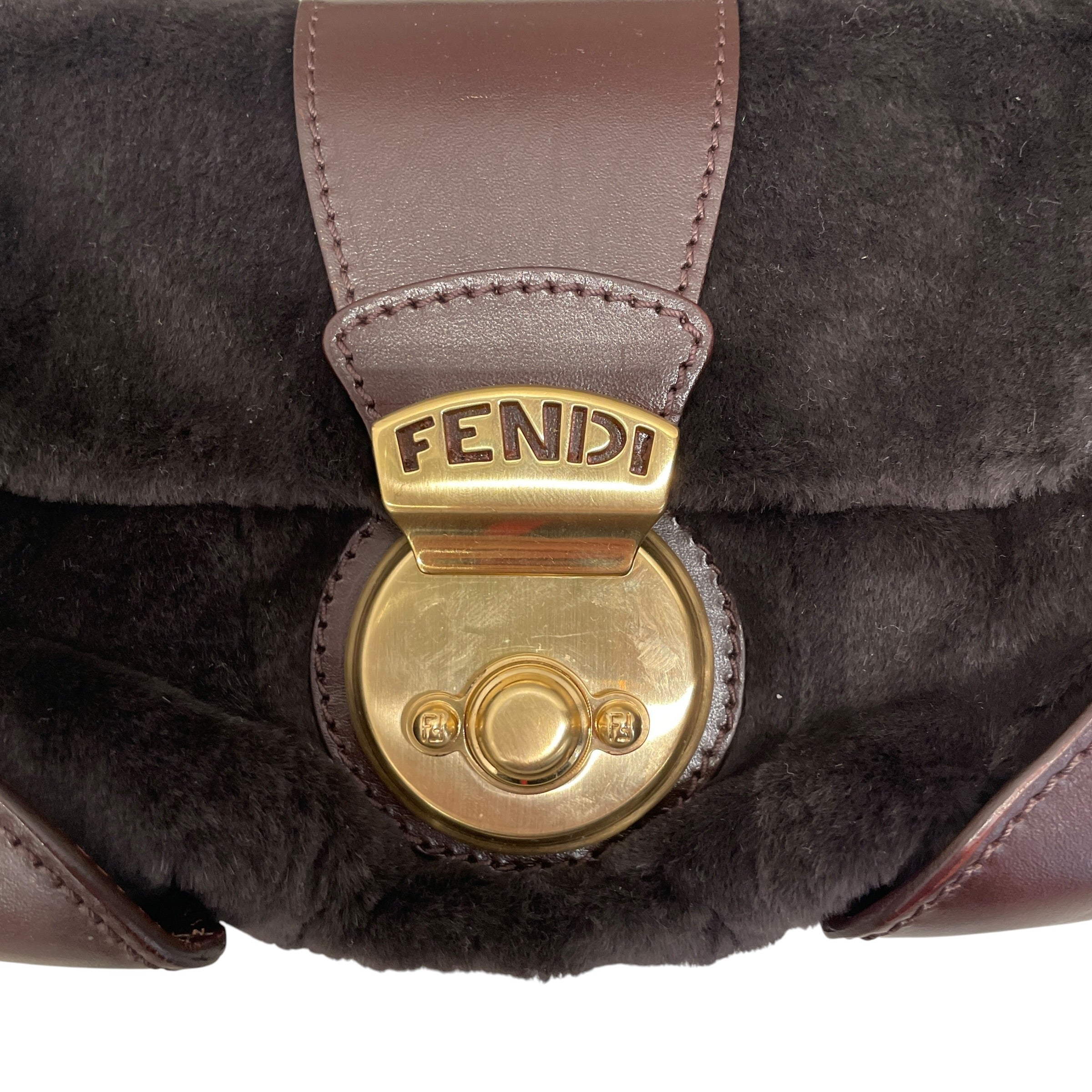 FENDI/Hand Bag/Leather/BRW/FF FUR COMPILATION BAG view 4