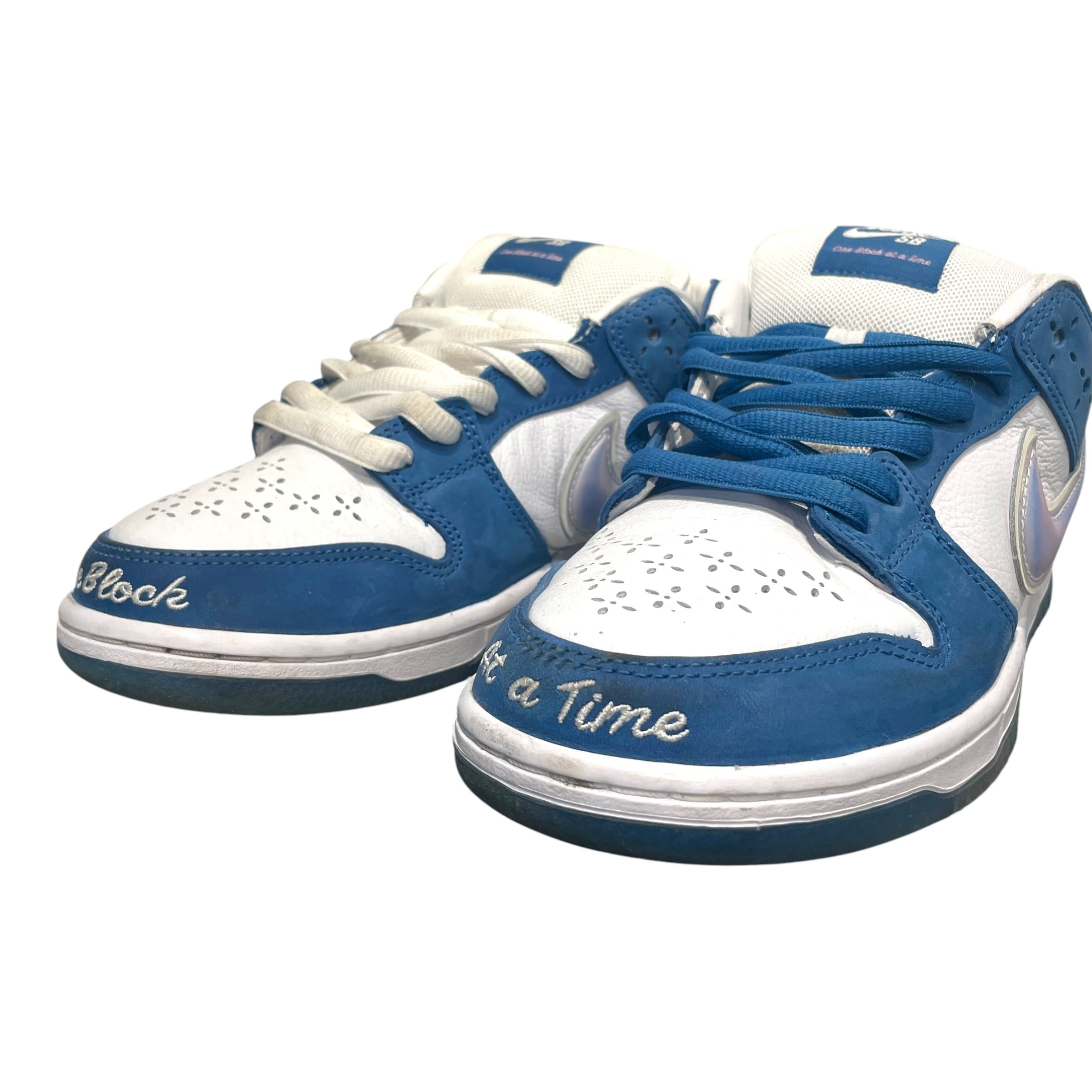 NIKE SB/BORN X RAISED/Low-Sneakers/US 8.5/Leather/BLU/Dunk Low 'Block At A Time' view 4