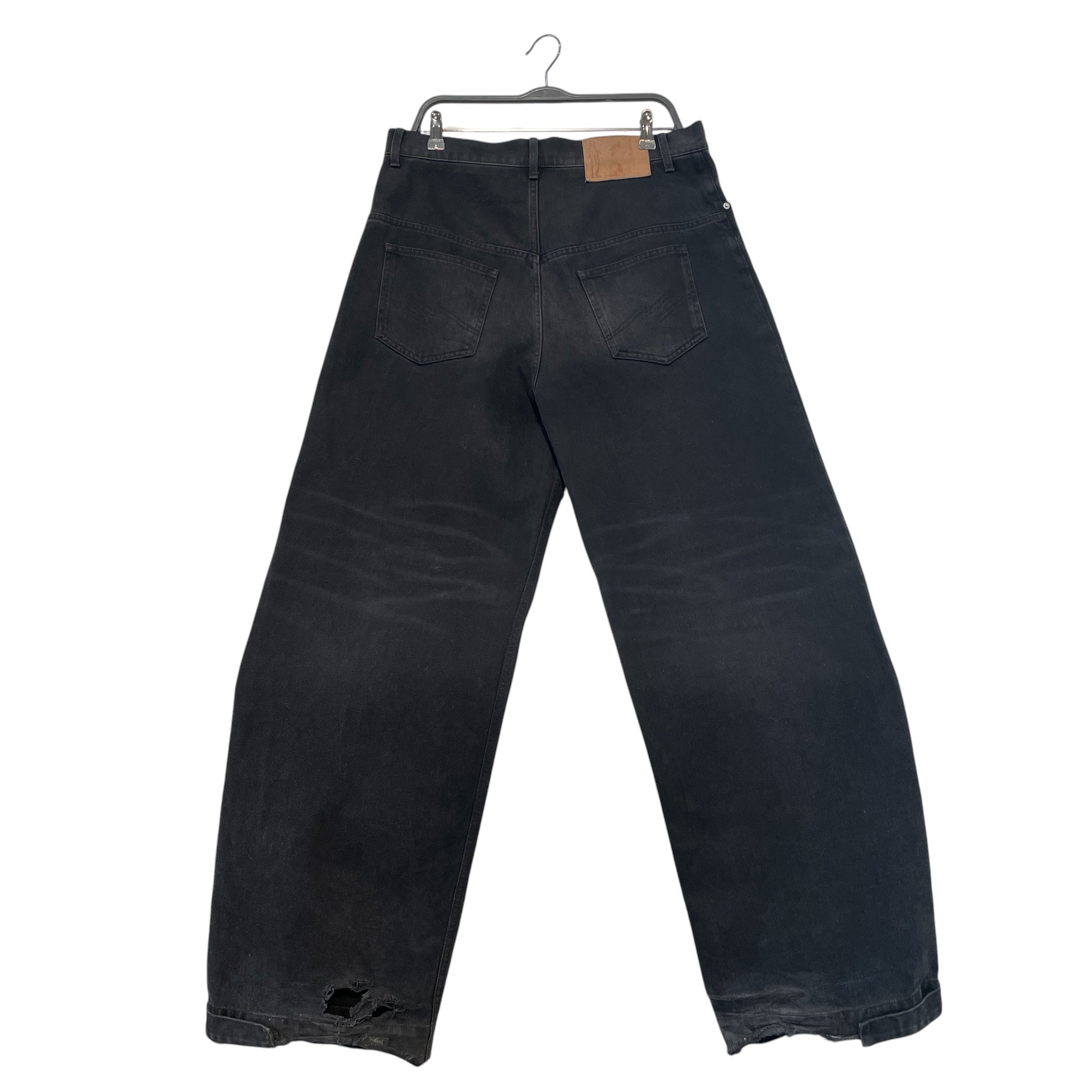 MARTINE ROSE/Pants/L/Cotton/BLK/Velcro Adjustable Hem Wide Leg view 2