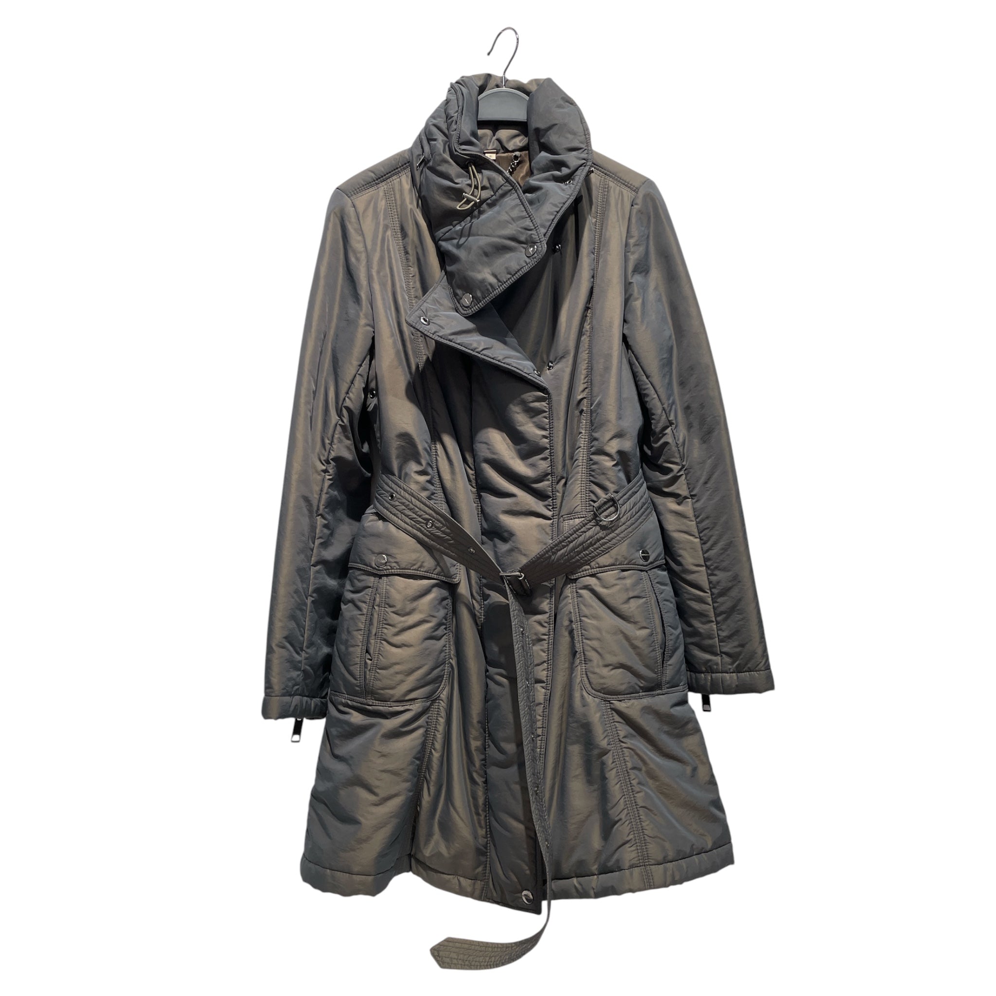 BURBERRY LONDON/Trench Coat/S/Nylon/GRY/Grey Puffer Trench Coat Jacket view 1