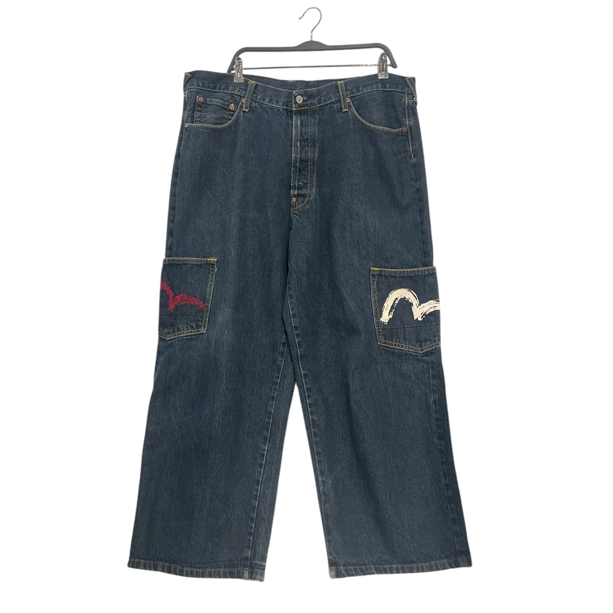 EVISU/Pants/38/Cotton/IDG/All Over Print/red+white stripes view 1