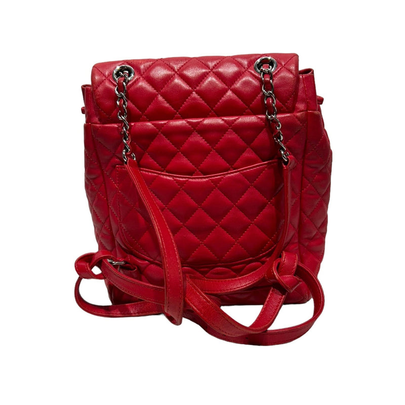 CHANEL/Backpack/Leather/RED/