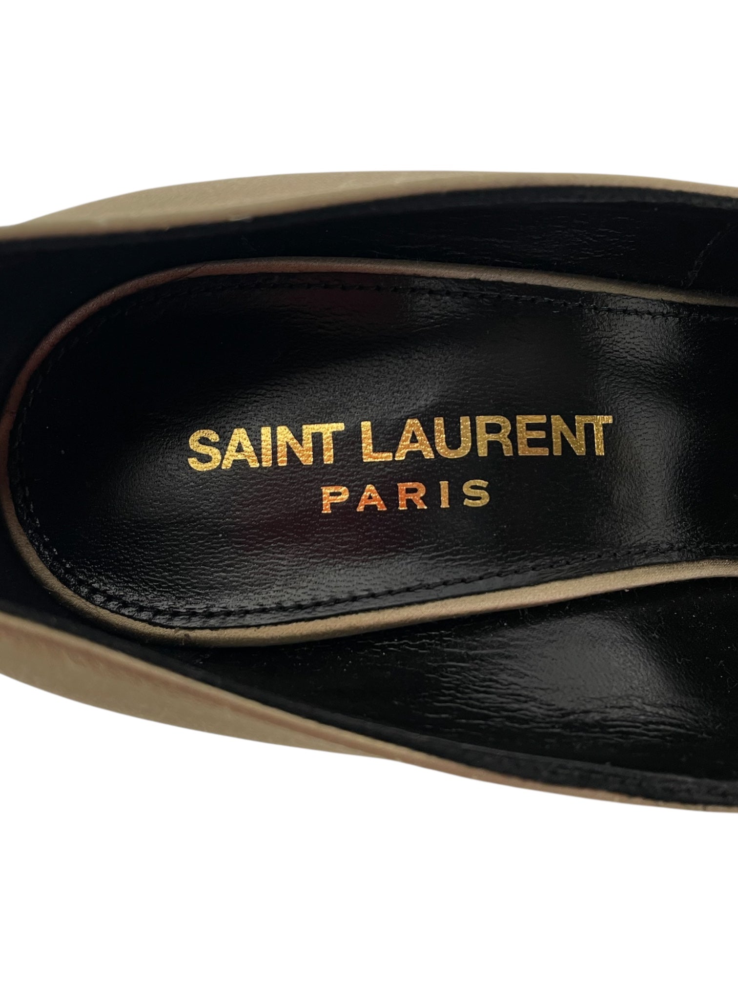 YVES SAINT LAURENT/Loafers/US 6/GLD/Gold satin heels view 3