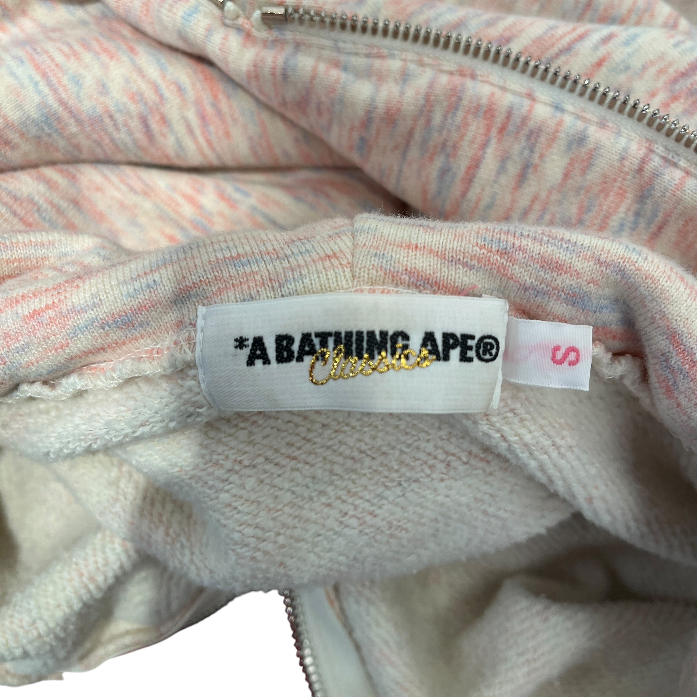 A BATHING APE/Zip Up Hoodie/S/Cotton/RED/CLASSICS FULL ZIP RED CUFFS view 3