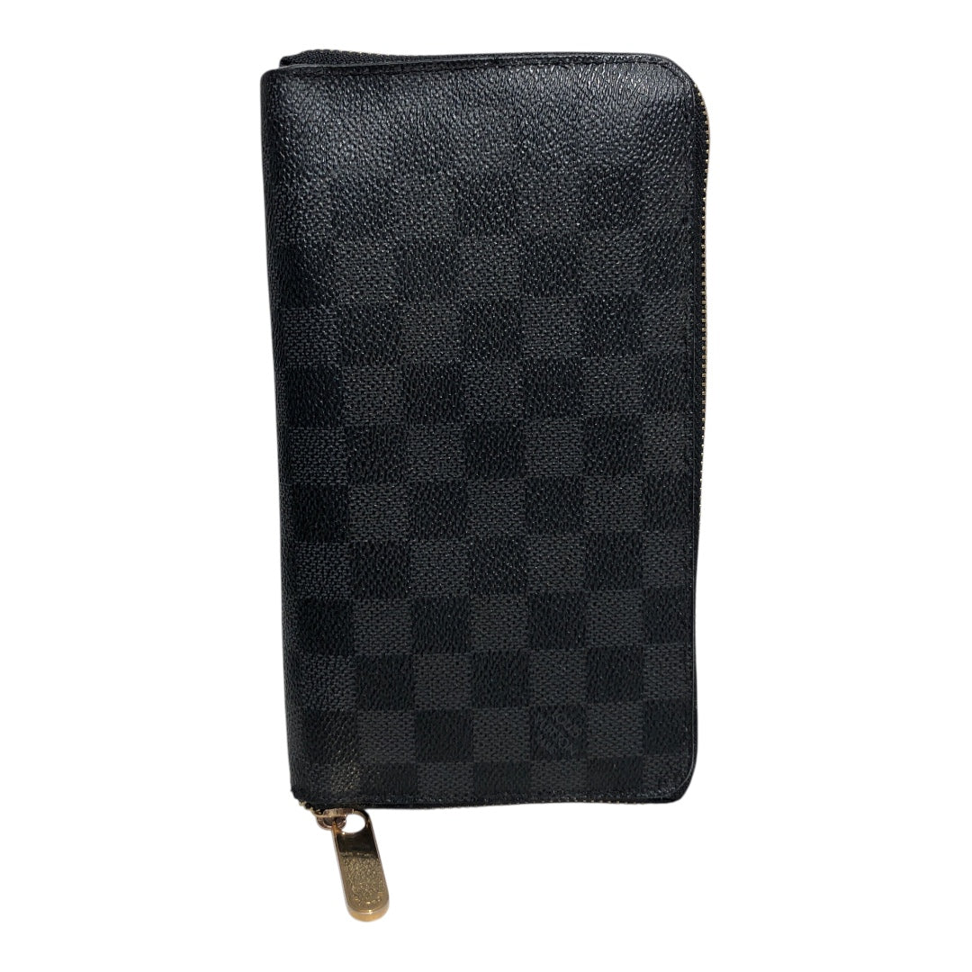 LOUIS VUITTON/Long Wallet/Glen Check/Leather/GRY/L's/Long Zip Wallet view 1