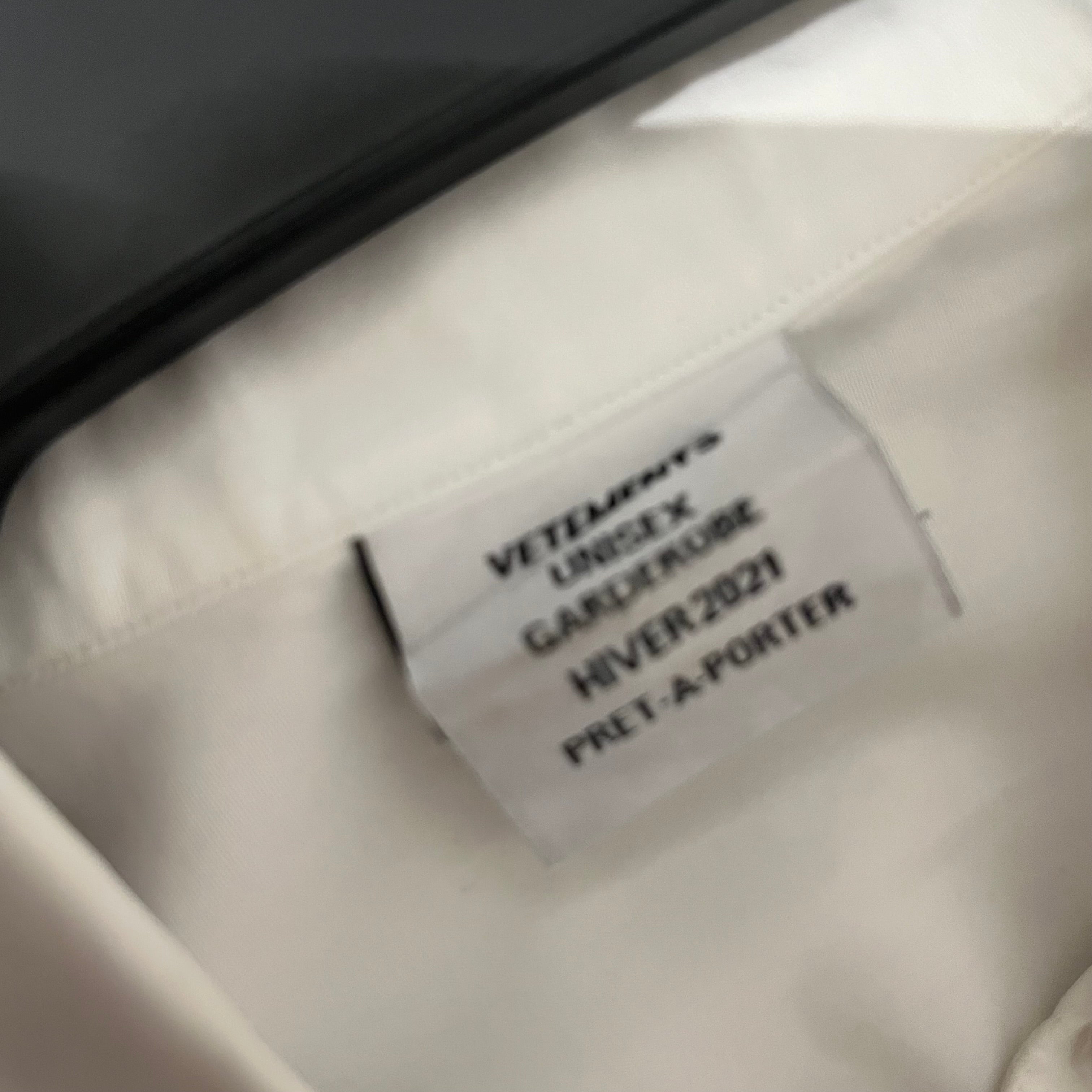 VETEMENTS/LS Shirt/L/Cotton/WHT/glitter view 3