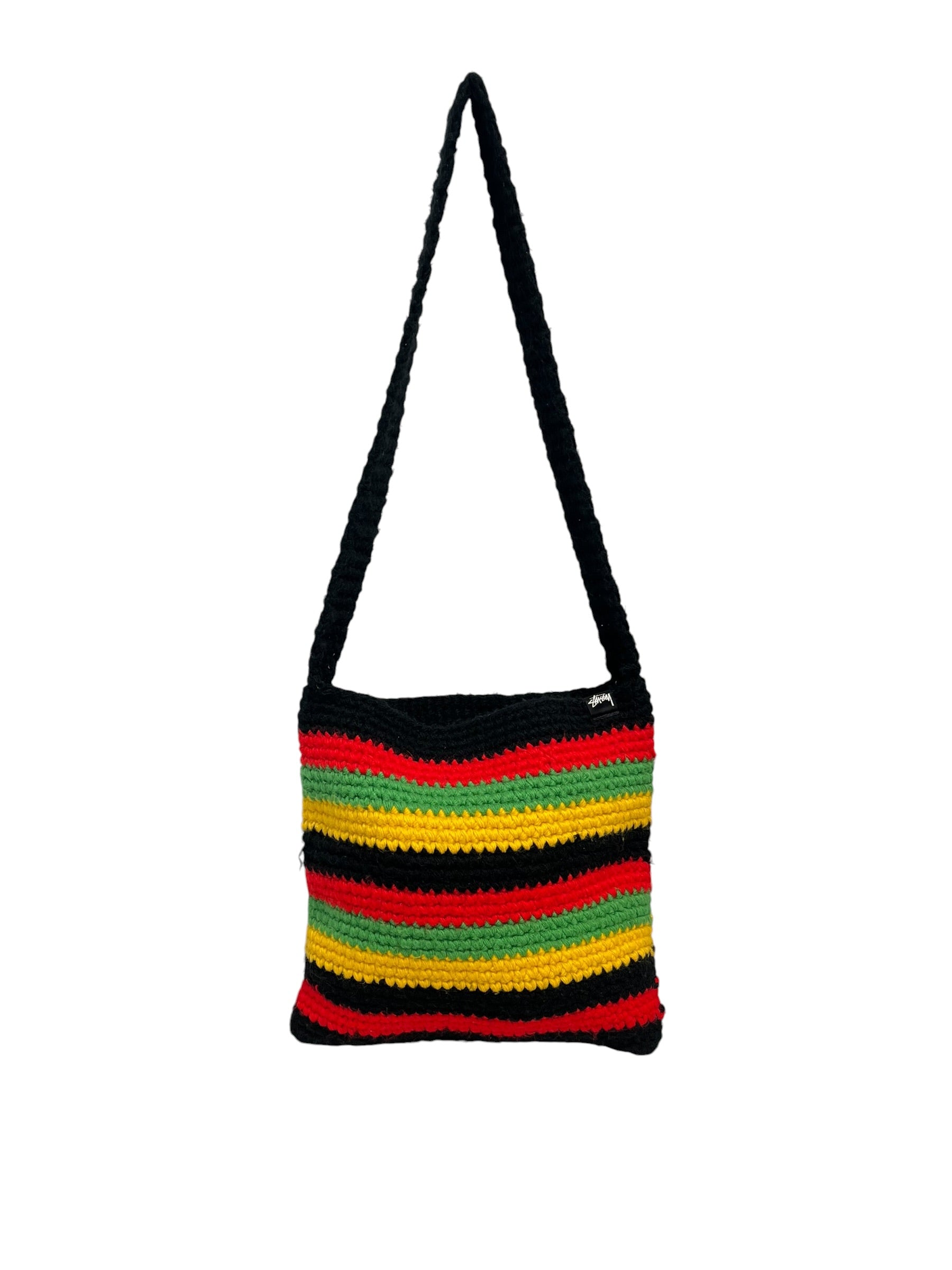 STUSSY/Bag/Stripe/Cotton/RED/KNIT TOTE BAG view 1