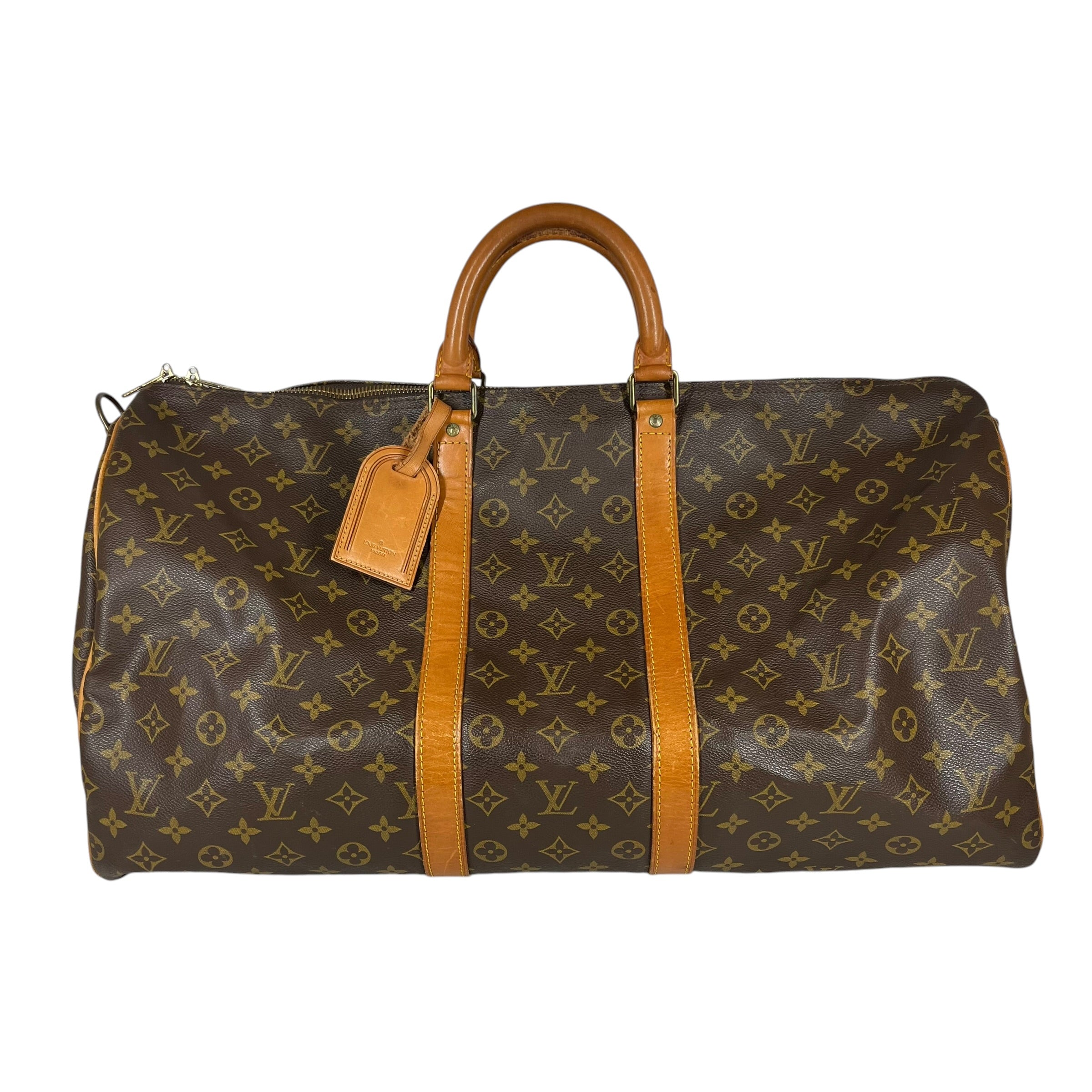 LOUIS VUITTON/Bag/Monogram/Leather/BRW/keepall travel bag view 1