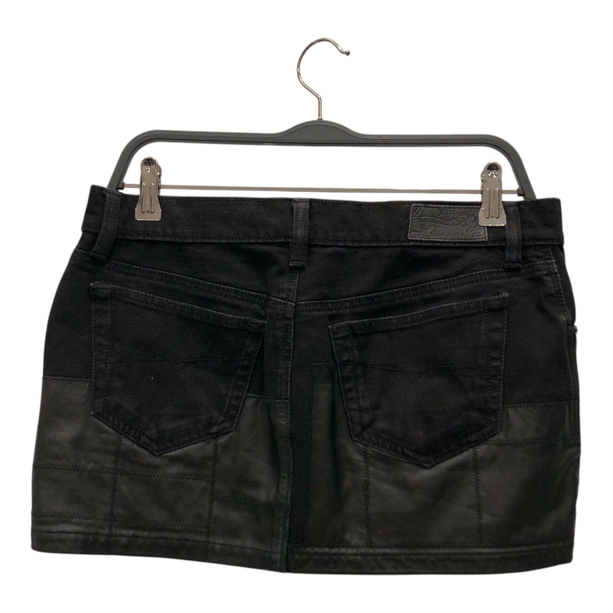 DIESEL/Skirt/28/Cotton/BLK/leathger patches mini skirt view 2