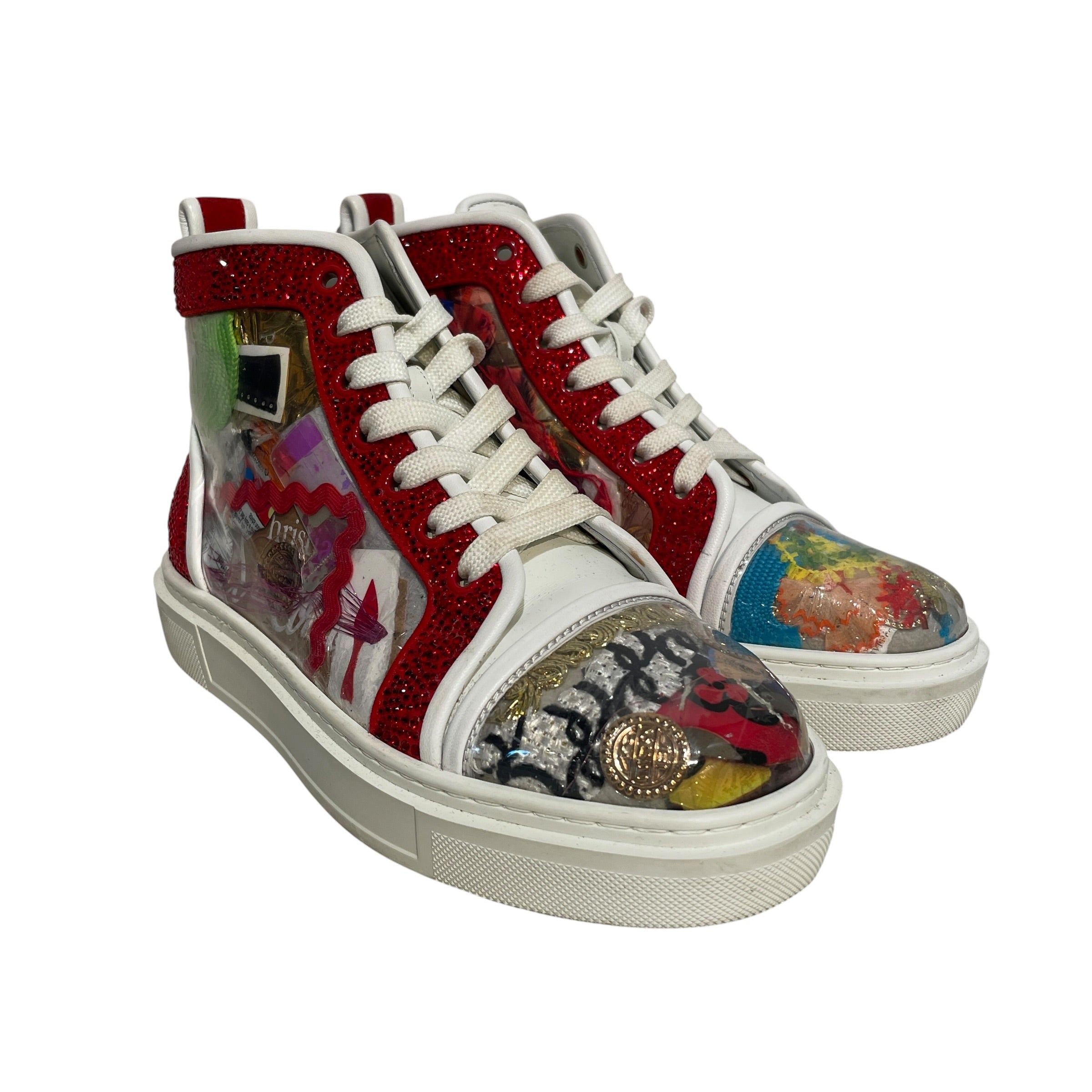 Christian Louboutin/Hi-Sneakers/EU 37/All Over Print/RED/Trash High Top view 1