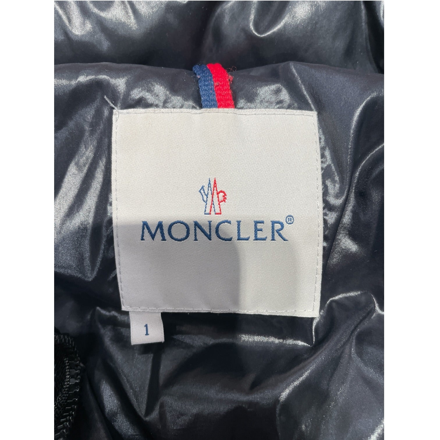 MONCLER/Puffer Jkt/1/Nylon/BLK/Thomas Down White-Stripes view 3