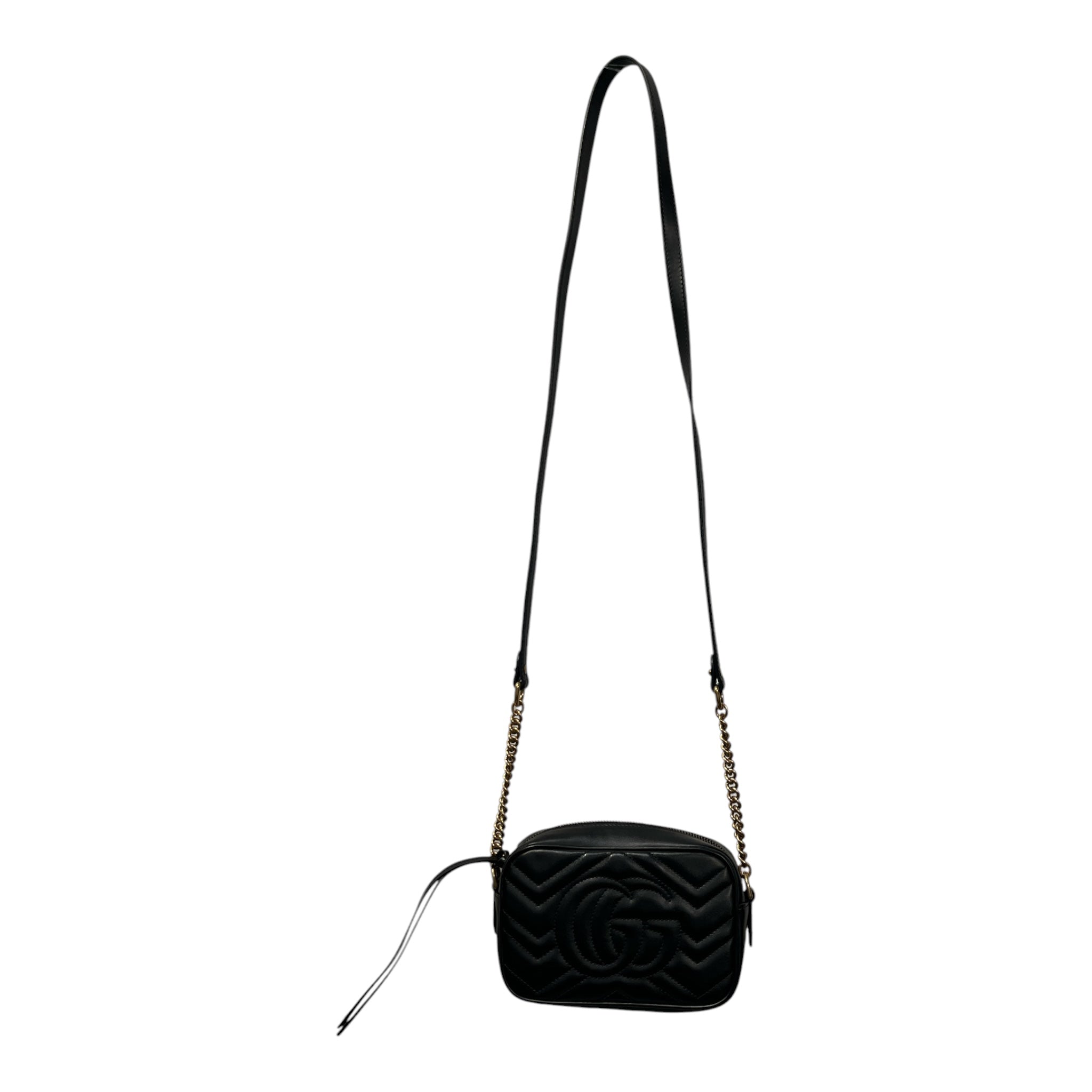 GUCCI/Cross Body Bag/Leather/BLK/MARMOT MINI CAMERA, "SRB" view 2