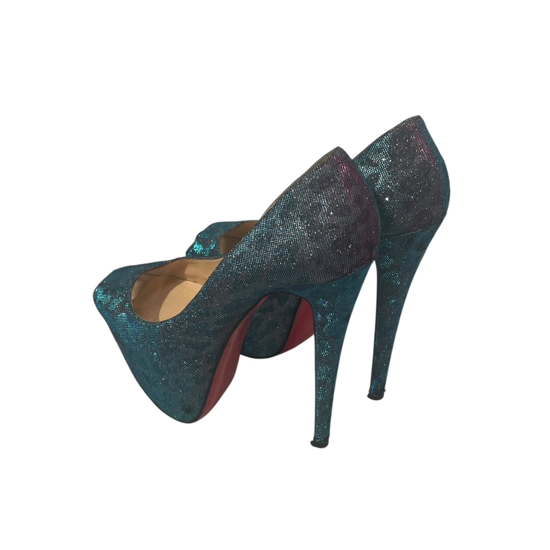 Christian Louboutin/Dress Shoes/EU 40/Animal Pattern/Leather/MLT/Platform/pink to blue gradient view 2