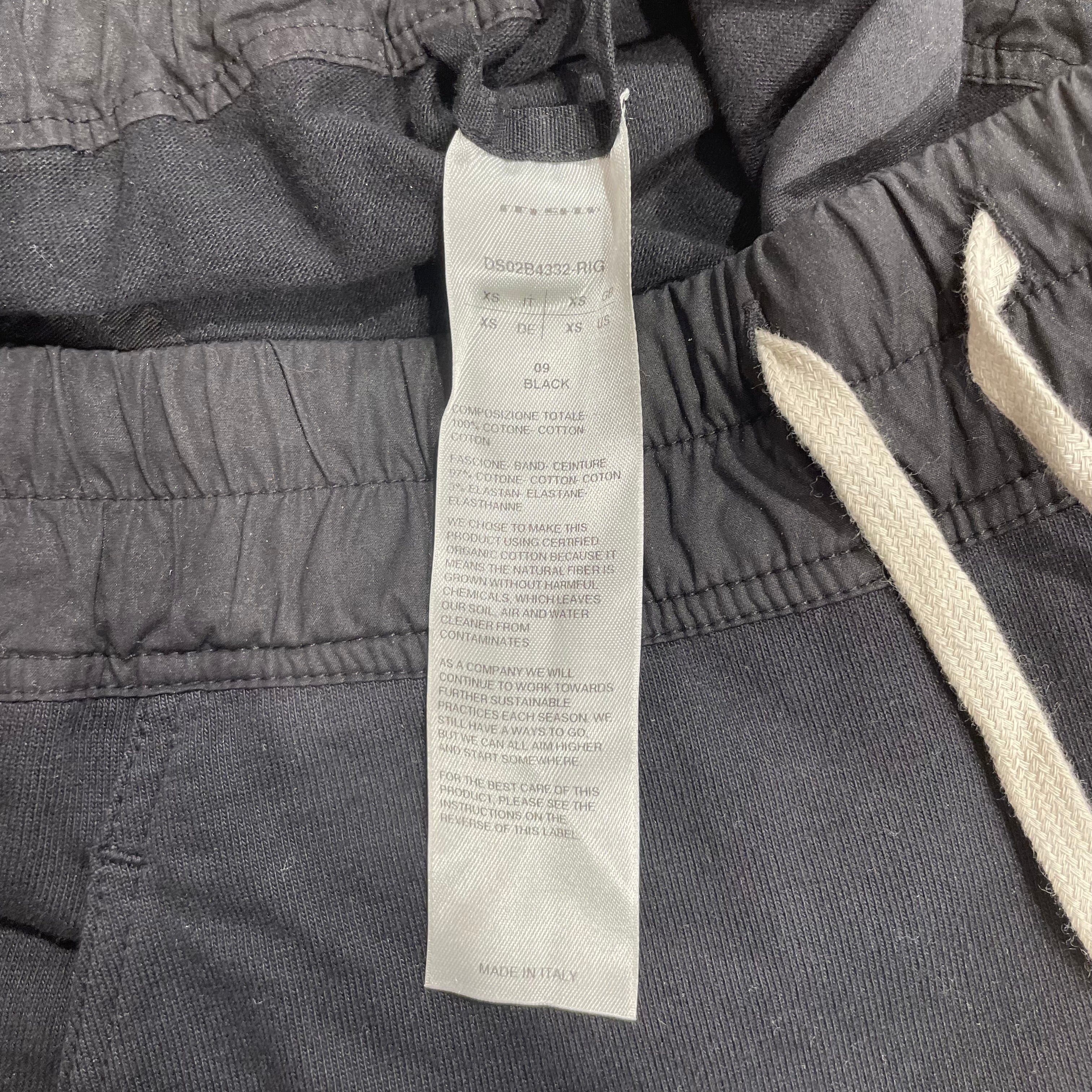 RICK OWENS DRKSHDW/Long Skirt/XS/Denim/BLK/drawstring skirt view 3