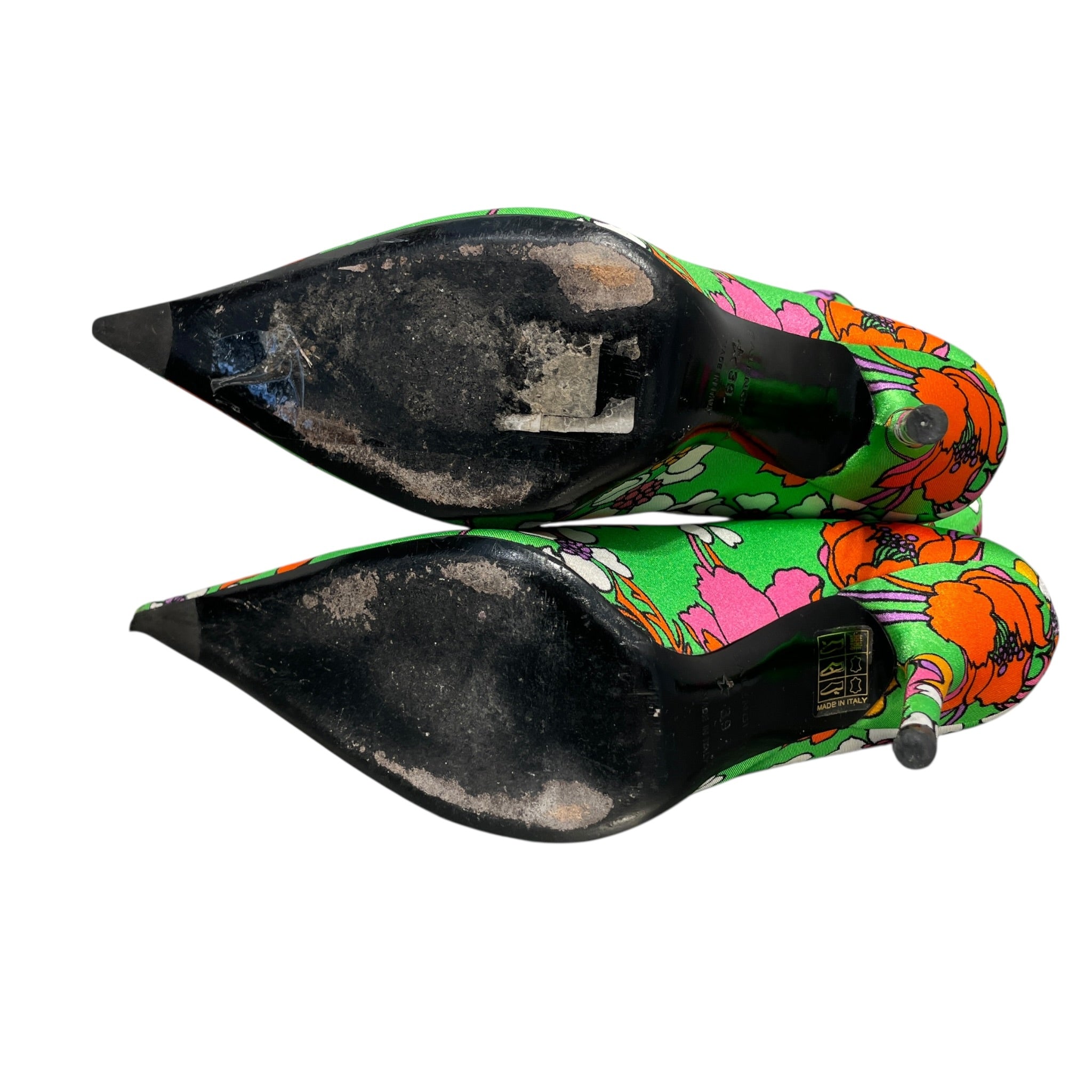 BALENCIAGA/Boots/EU 39/All Over Print/Nylon/GRN/2017 FLORAL KNIFE BOOTIES view 3
