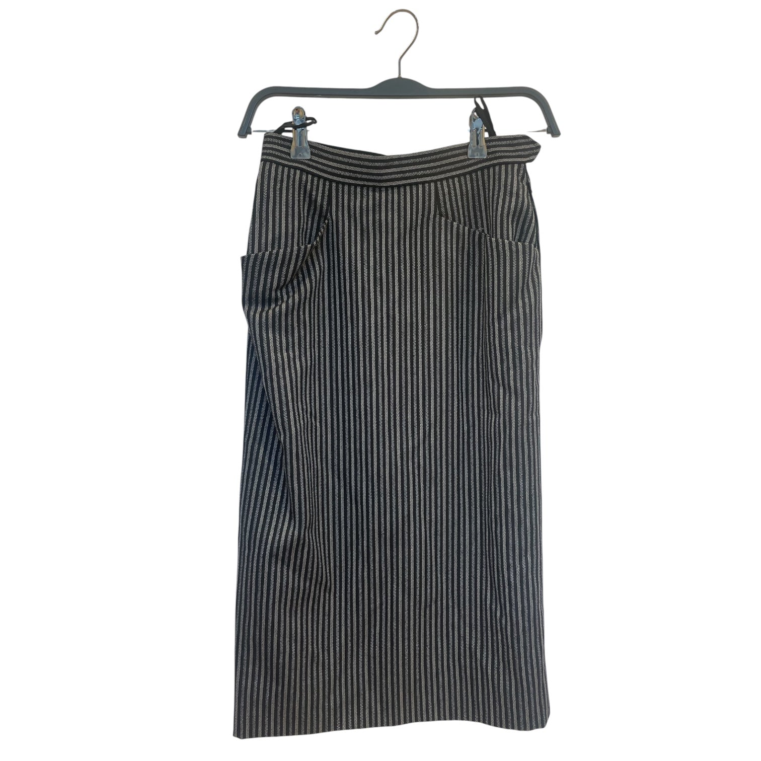 YVES SAINT LAURENT rive gauche/Skirt/36/Stripe/Cotton/BLK/PINSTRIPE TWO POCKET SKIRT view 1