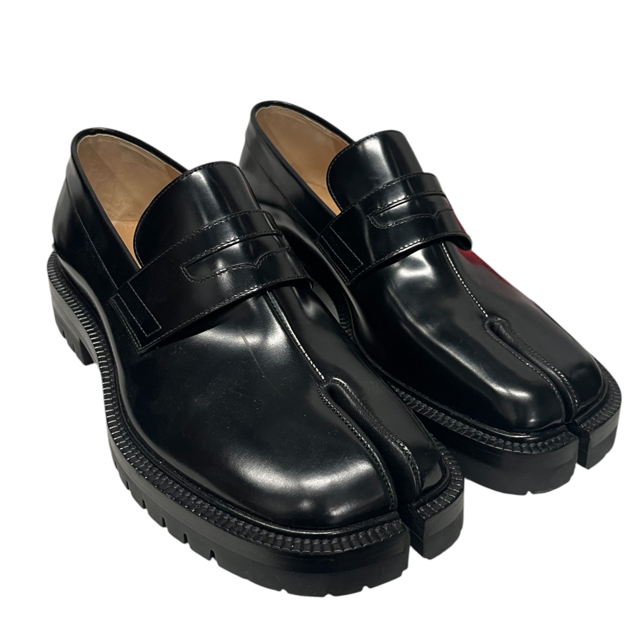 Maison Margiela/Loafers/EU 42/Leather/BLK/tabi loafer lug sole view 1