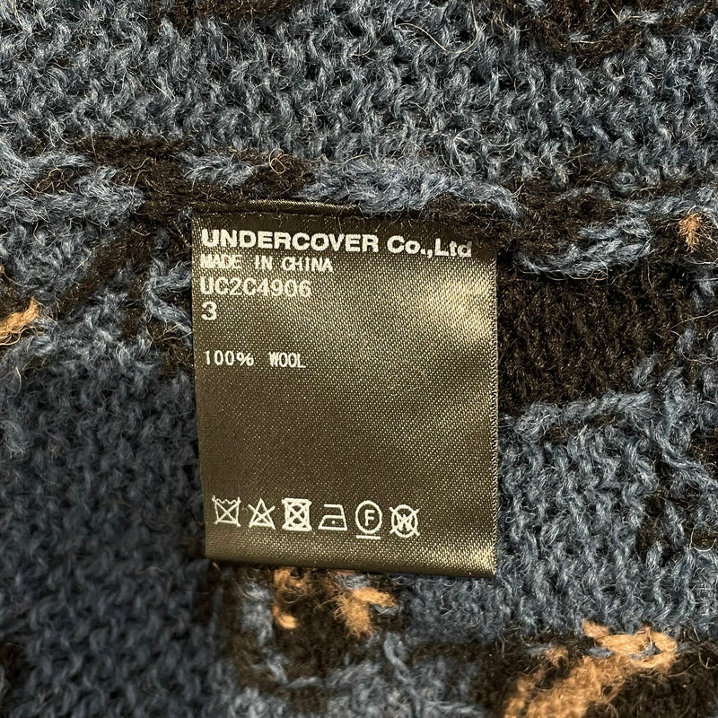 UNDERCOVER/Sweatshirt/3/Leopard/Wool/MLT/brpen and blue knit shirt