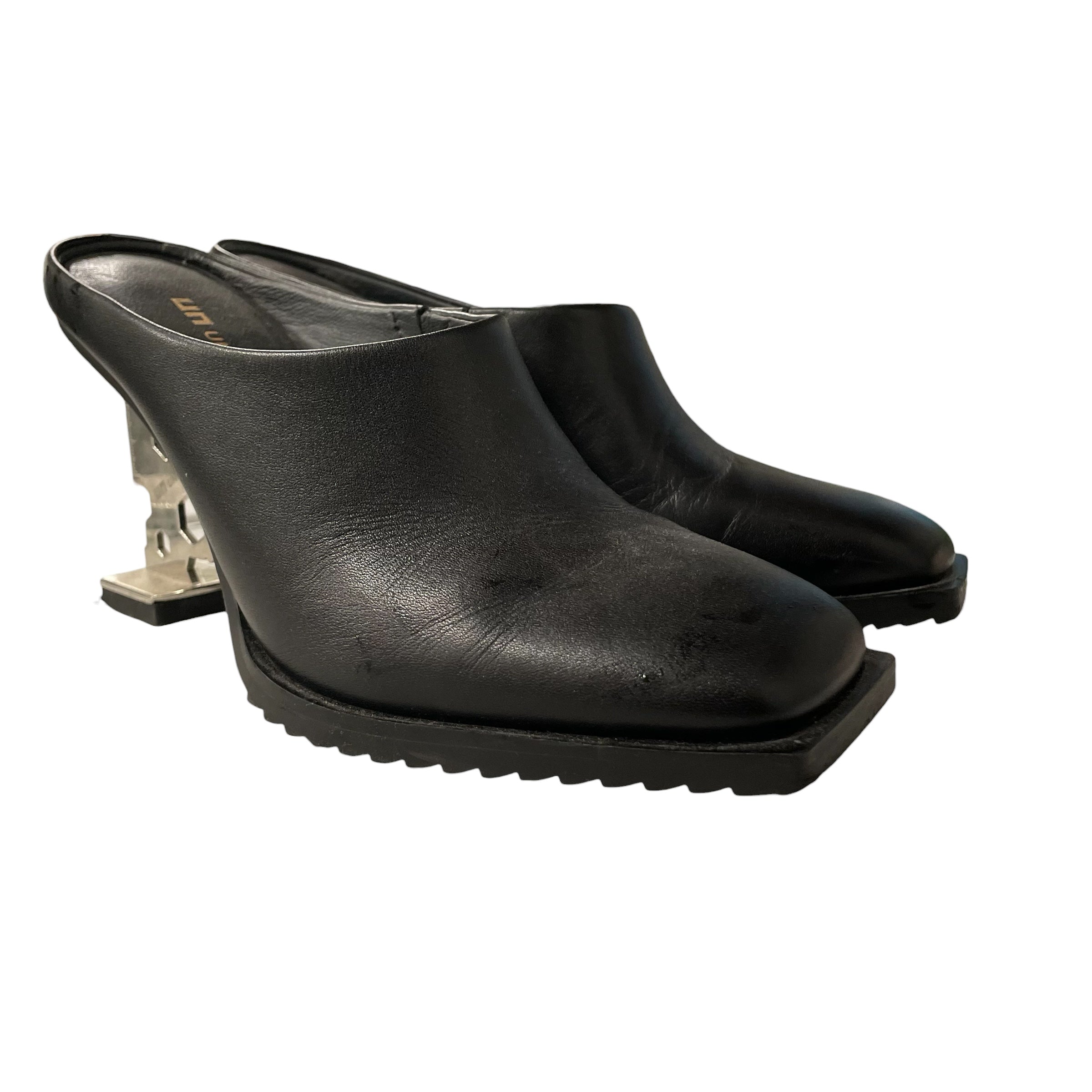 UNITED NUDE/Heels/EU 35/Leather/BLK/SILVER MULE HEELS view 1