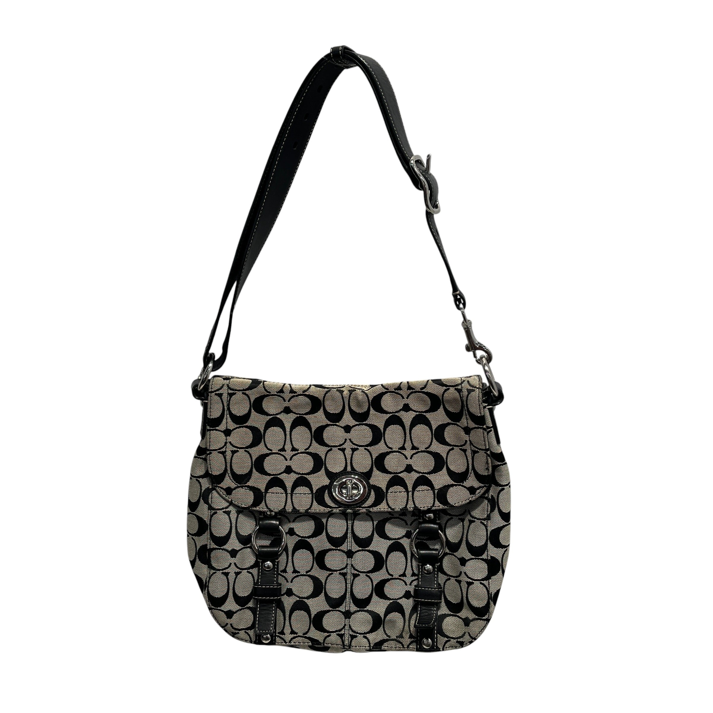 COACH/Hand Bag/All Over Print/Leather/BLK/signature chelsea messenger view 21