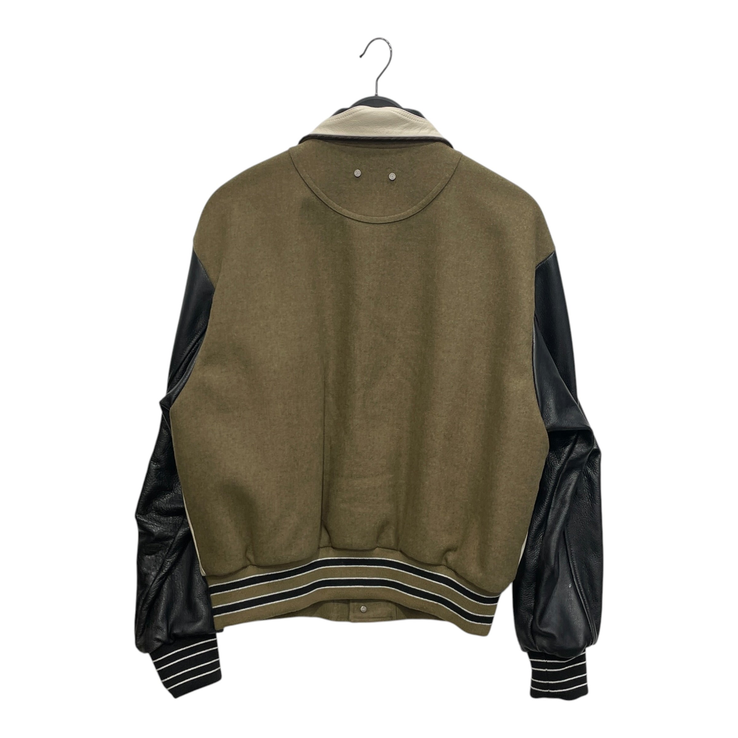 Andersson Bell/Baseball Jkt/M/Wool/KHK/LEATHER/WHOOL view 2