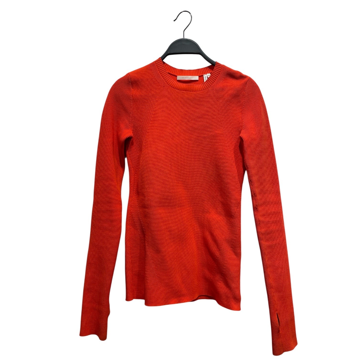 Helmut Lang/LS T-Shirt/XS/Polyester/ORN/knit long shirt, thumb holes view 1
