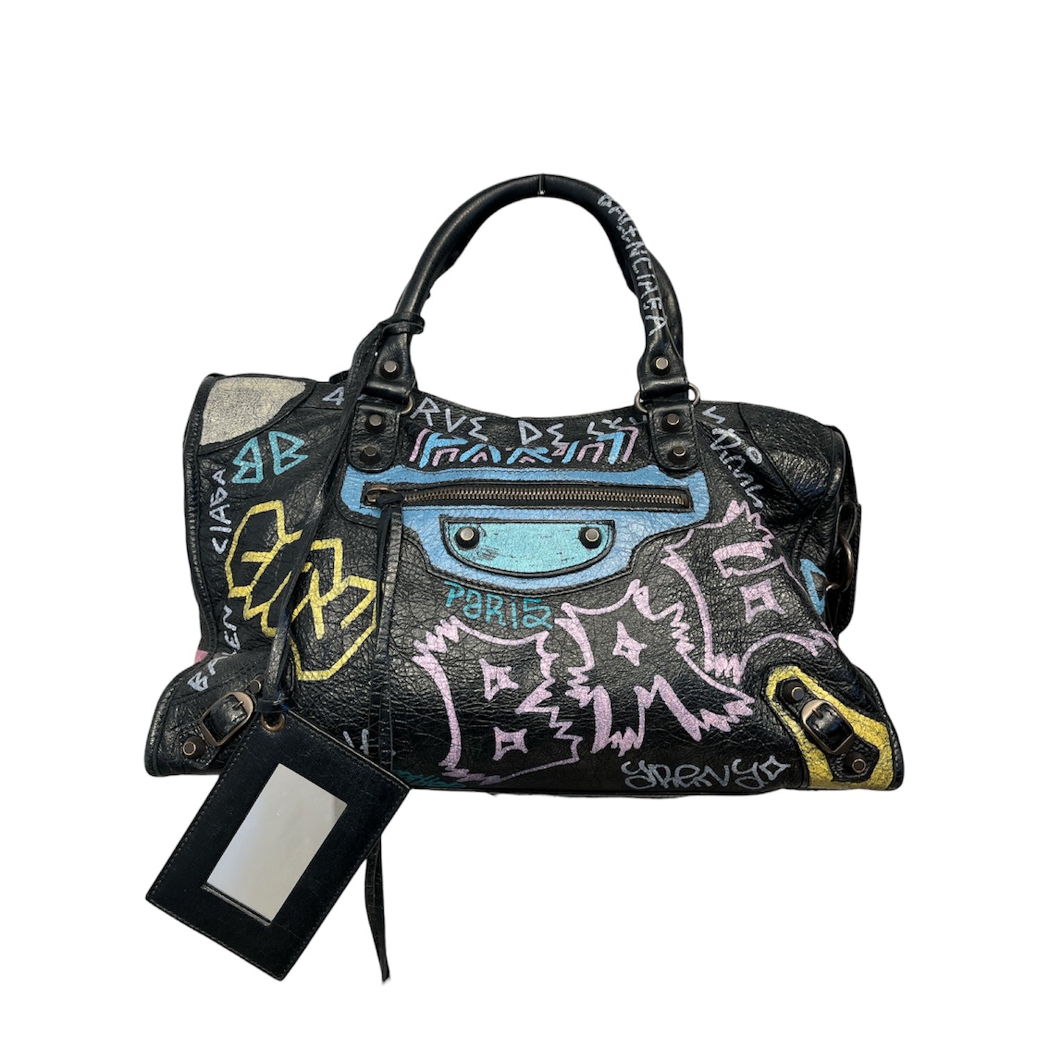 BALENCIAGA/Hand Bag/Graphic/BLK/GRAFFITI CITY BAG view 1